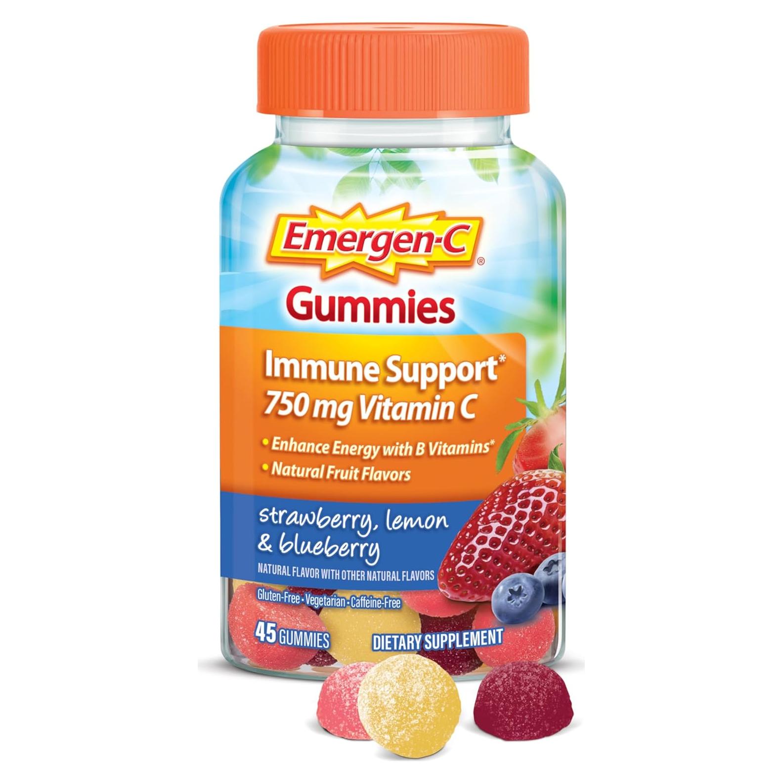 Gomas de Vitamina C Emergen-C 750mg Sin Gluten - 45 Unidades