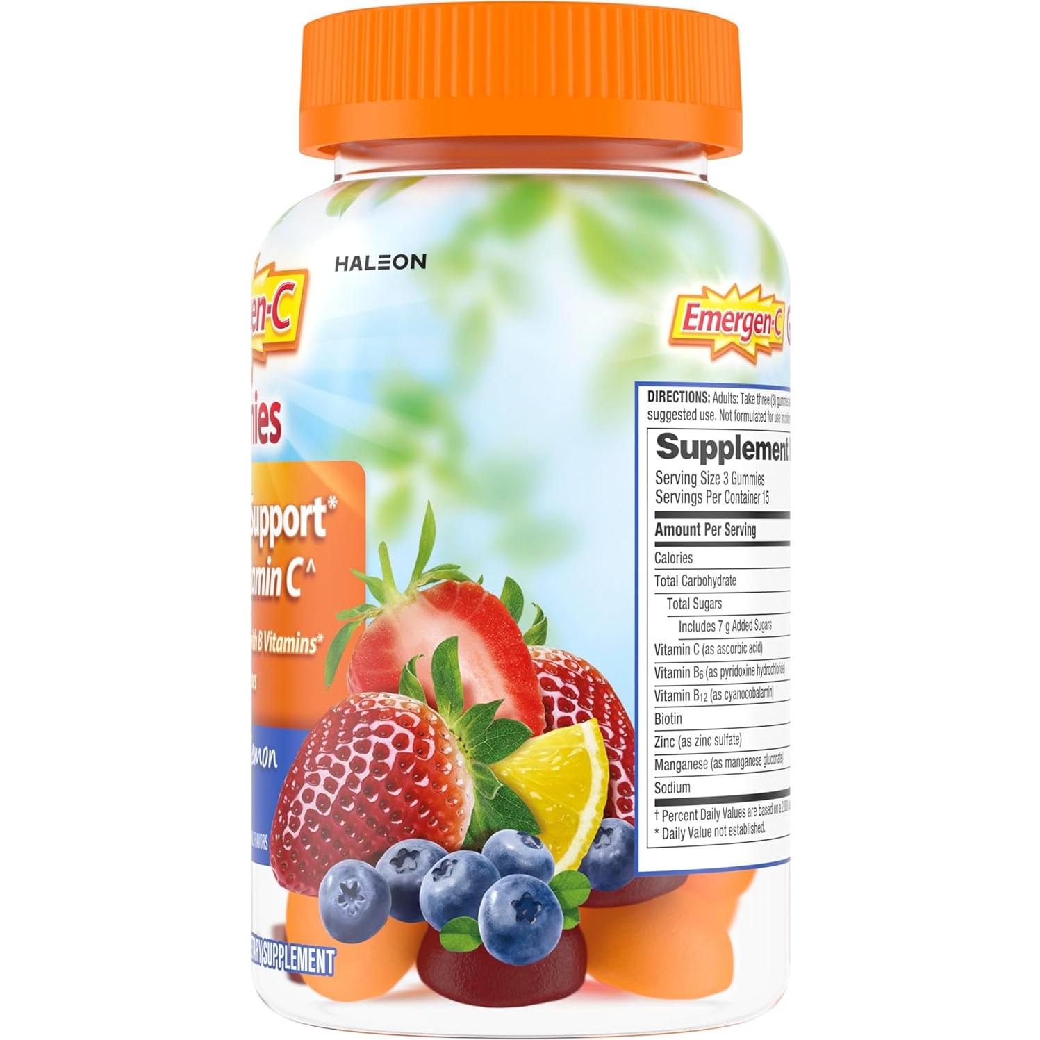 Gomas de Vitamina C Emergen-C 750mg Sin Gluten - 45 Unidades