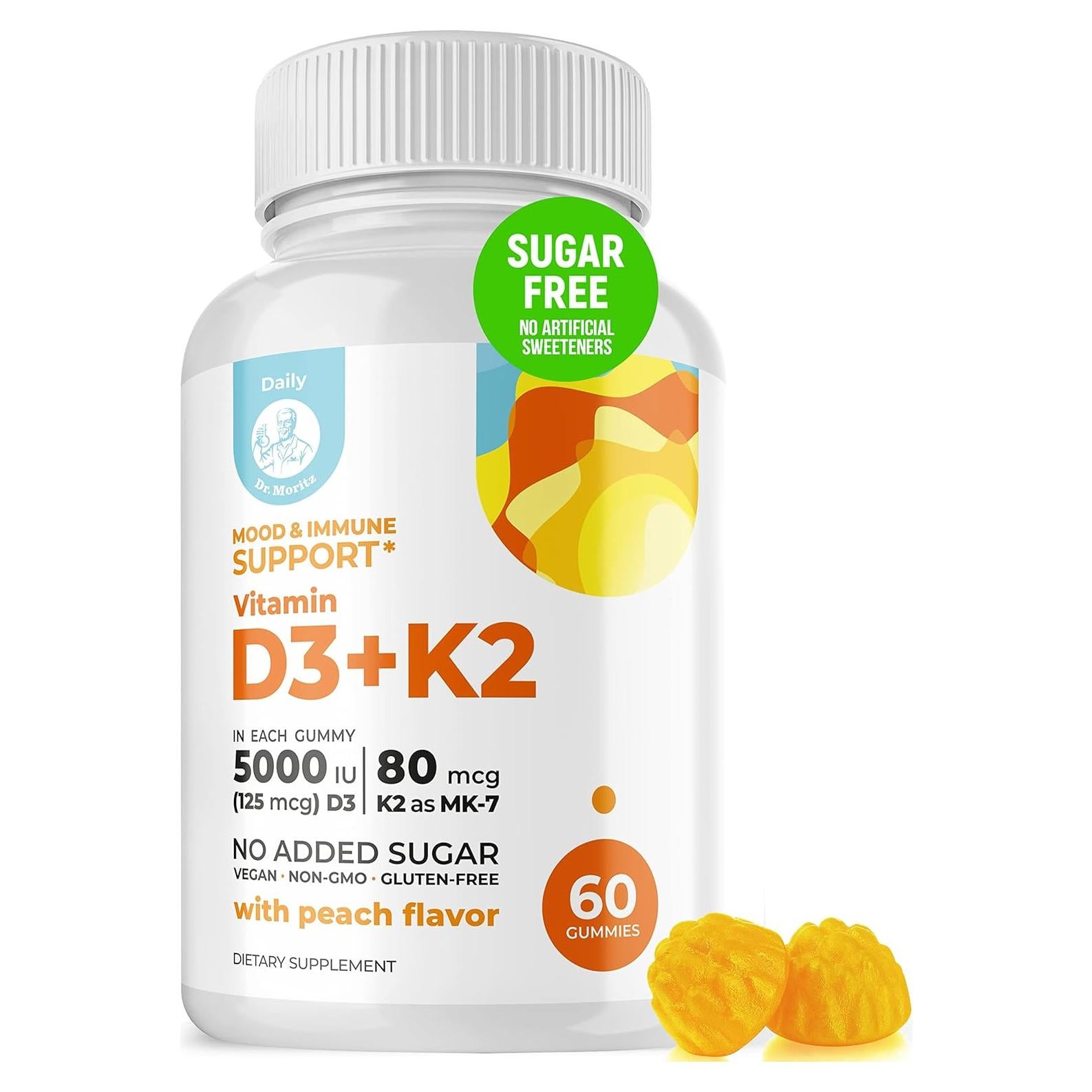 Gominolas de Vitamina D3 K2 Dr. Moritz 5000 UI - 60 Unidades