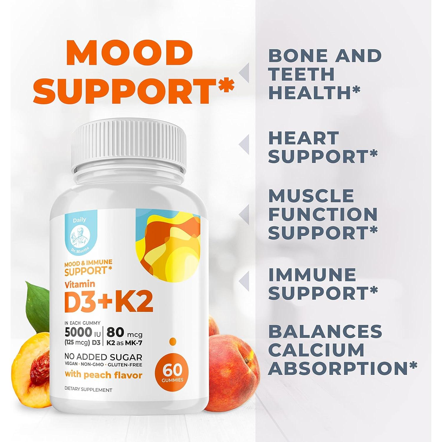 Gominolas de Vitamina D3 K2 Dr. Moritz 5000 UI - 60 Unidades