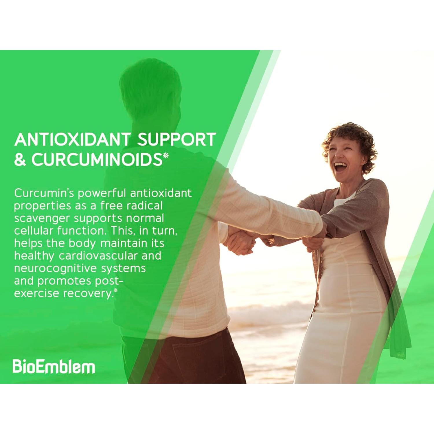 Suplemento de Cúrcuma Curcumina BioEmblem 180 Cápsulas