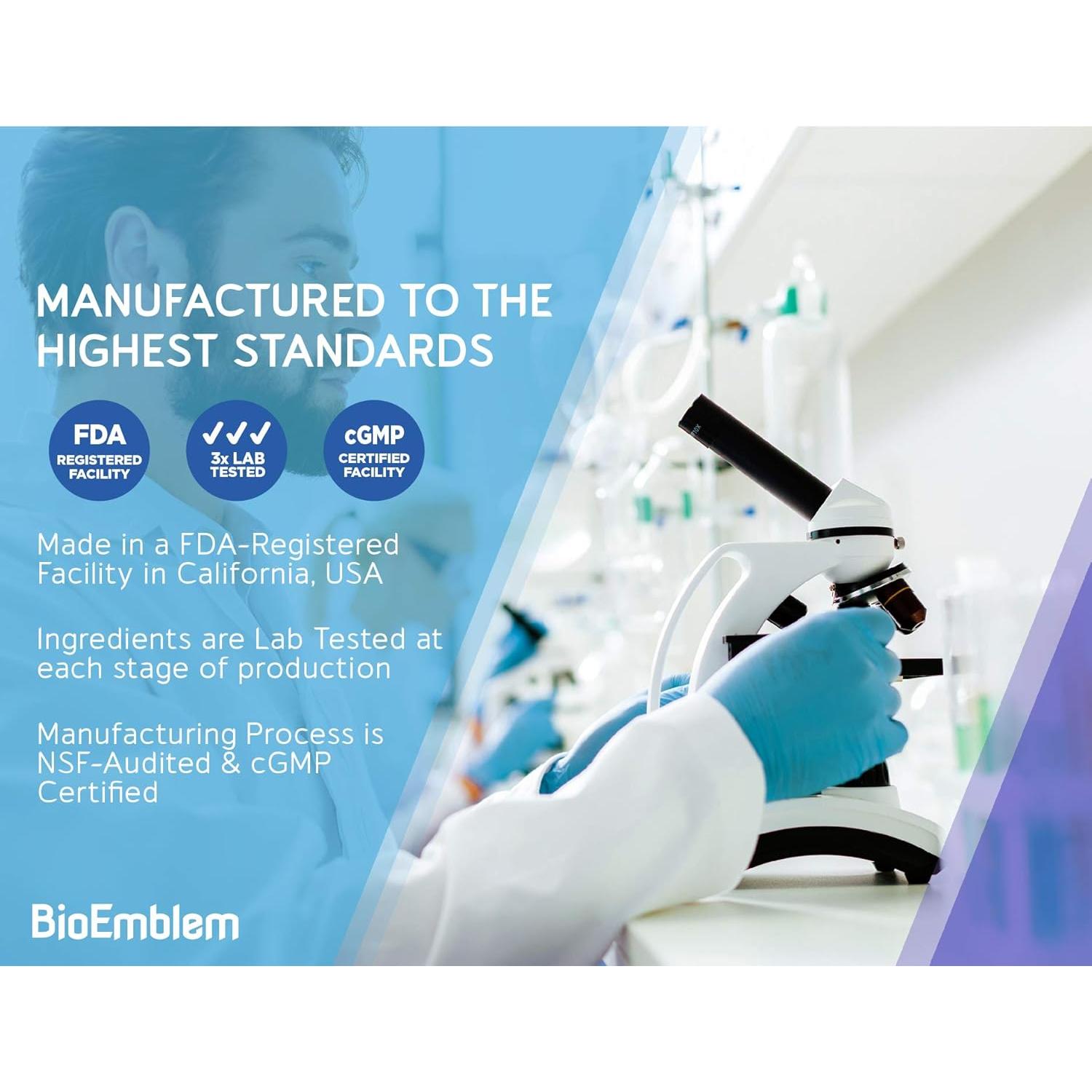 Suplemento de Cúrcuma Curcumina BioEmblem 180 Cápsulas