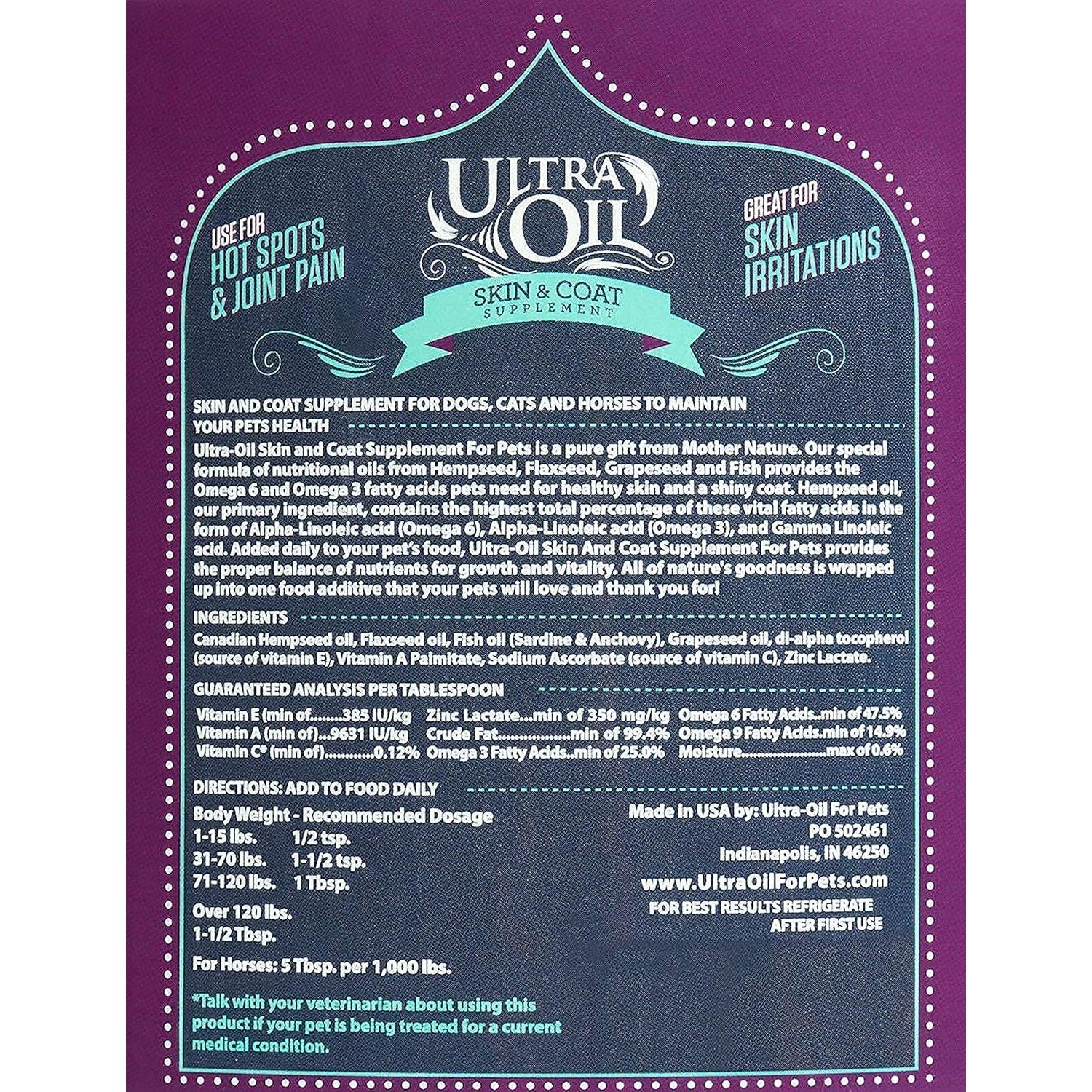 Suplemento Ultra Oil para Piel y Pelaje 227g - Aceite de Cáñamo