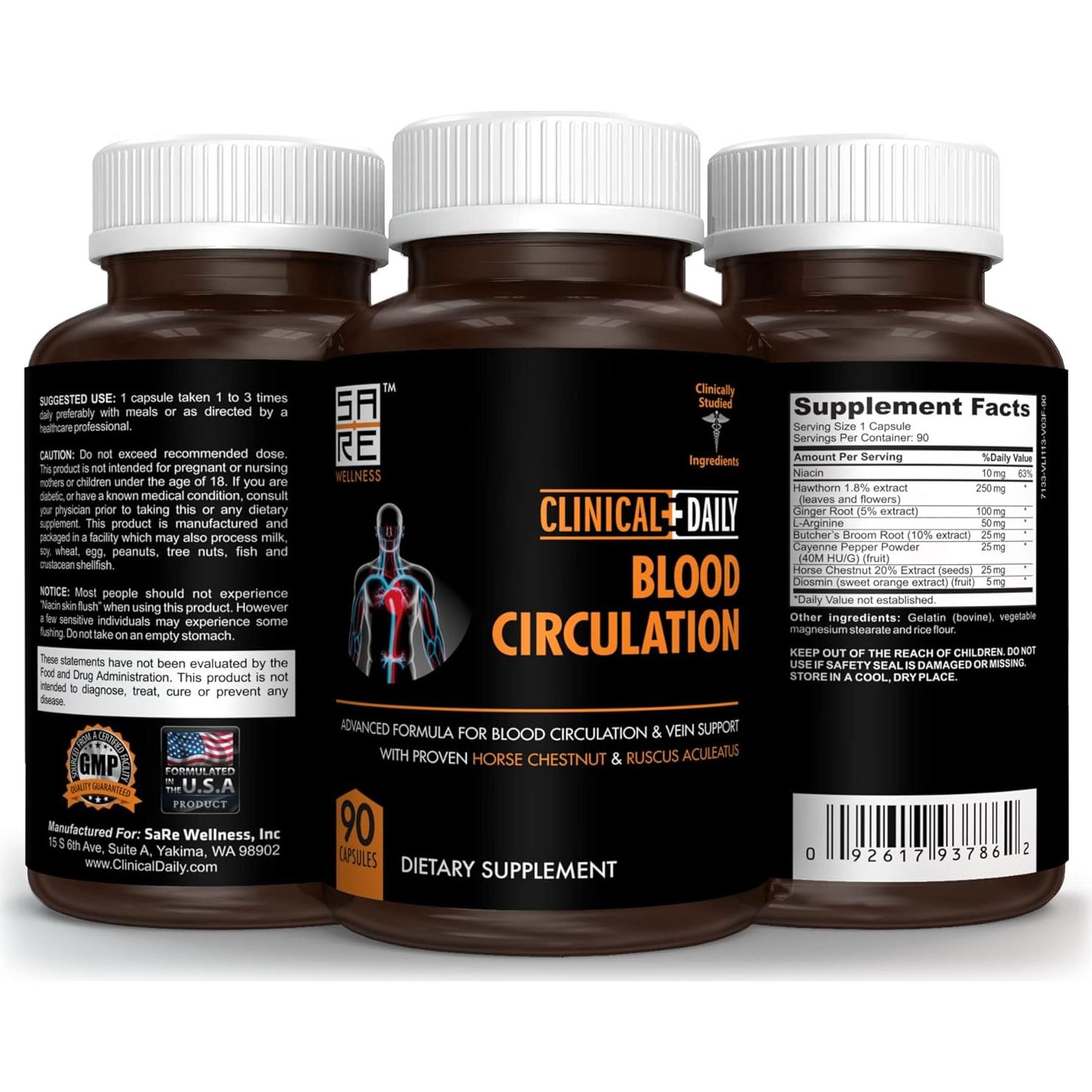 Suplemento Circulación Sanguínea Clinical Daily 90 Cápsulas