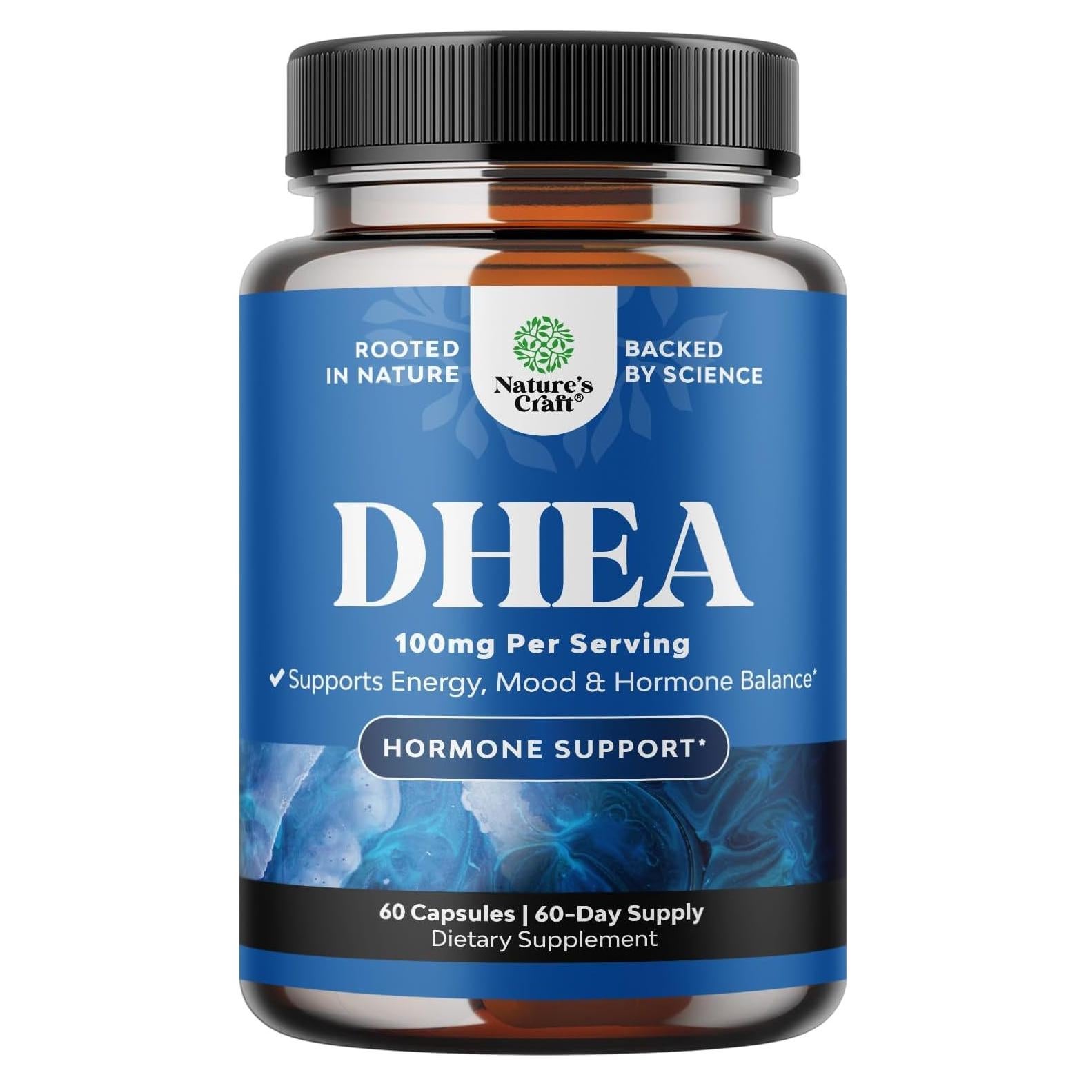 Suplemento DHEA 100mg Natures Craft - Equilibrio Hormonal 60 Cápsulas