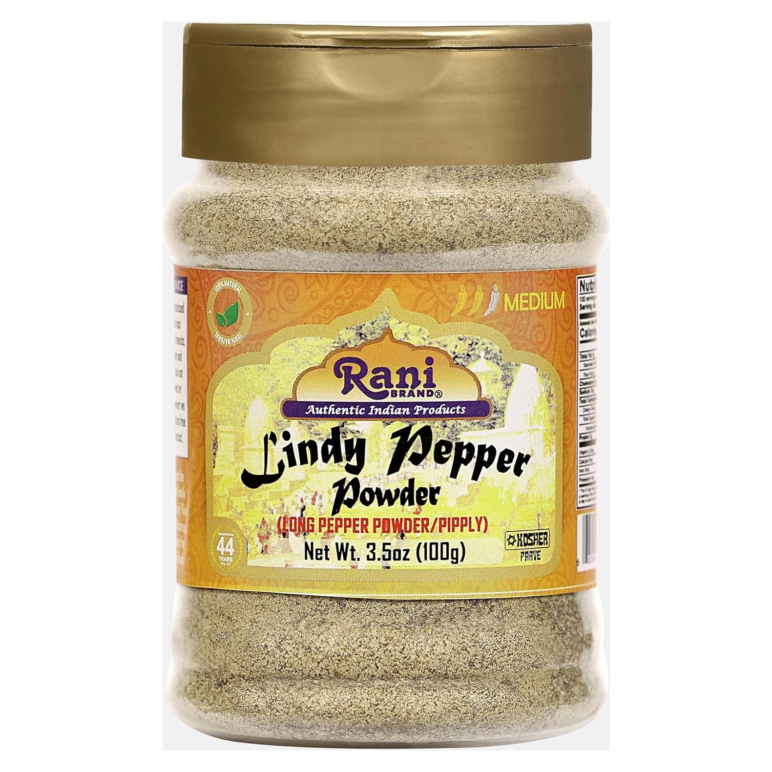 Pimienta Larga en Polvo Rani Lindy 100g - Natural y Vegano