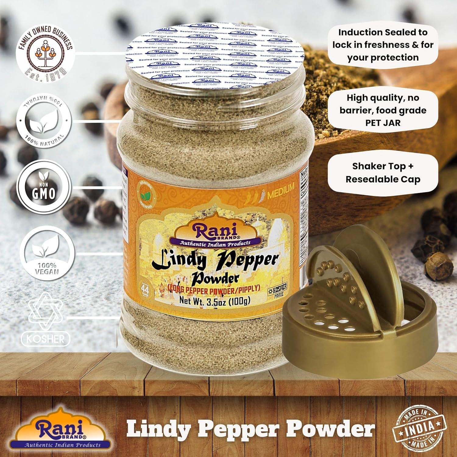 Pimienta Larga en Polvo Rani Lindy 100g - Natural y Vegano