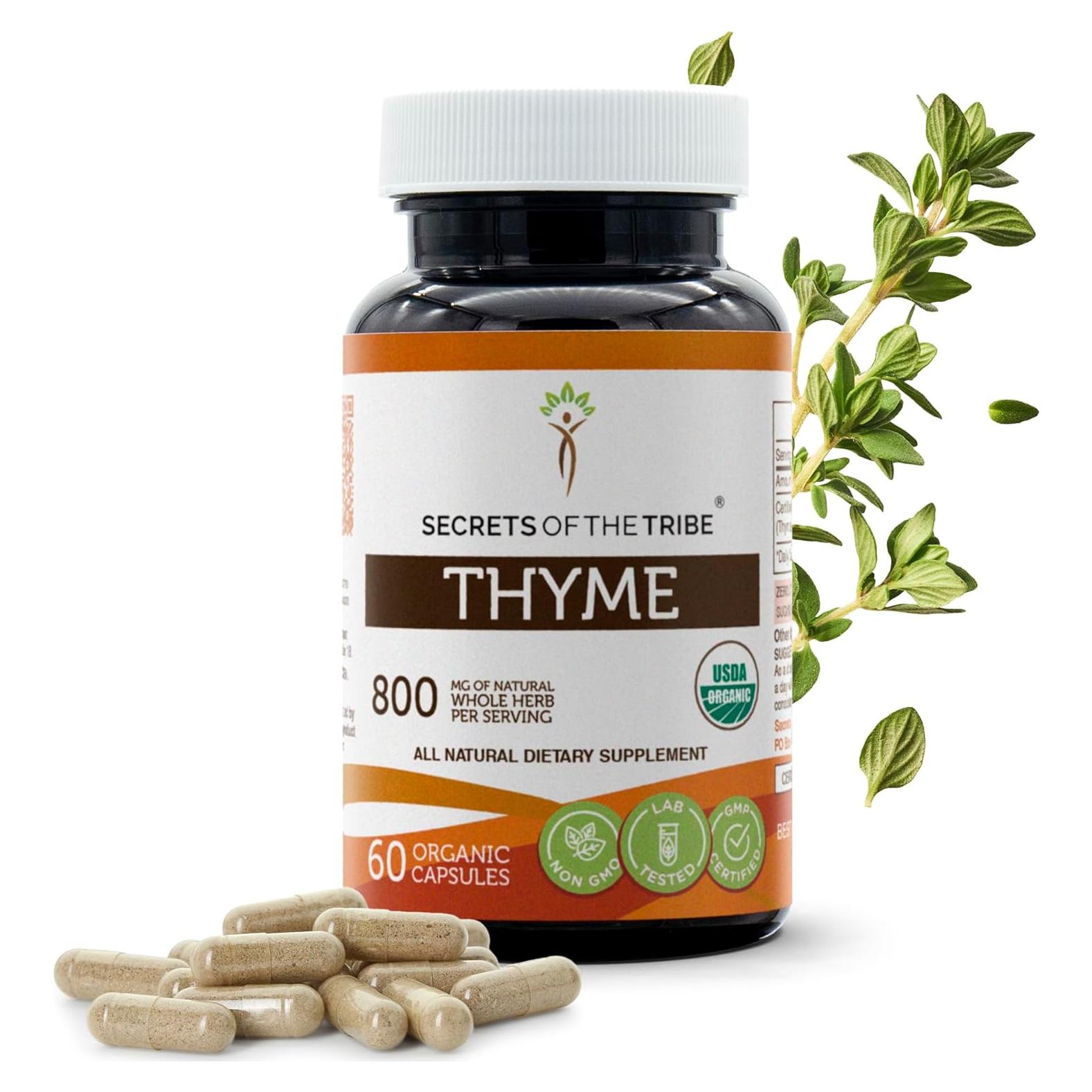 Cápsulas de Tomillo Orgánico USDA 800 mg - Secretos de la Tribu