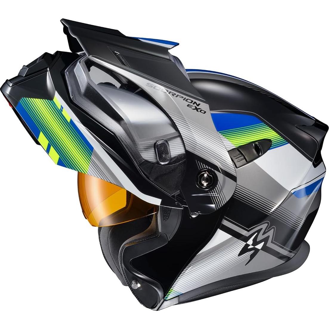 Casco Modular ScorpionEXO EXO-AT950 3XL Azul/Hiviz