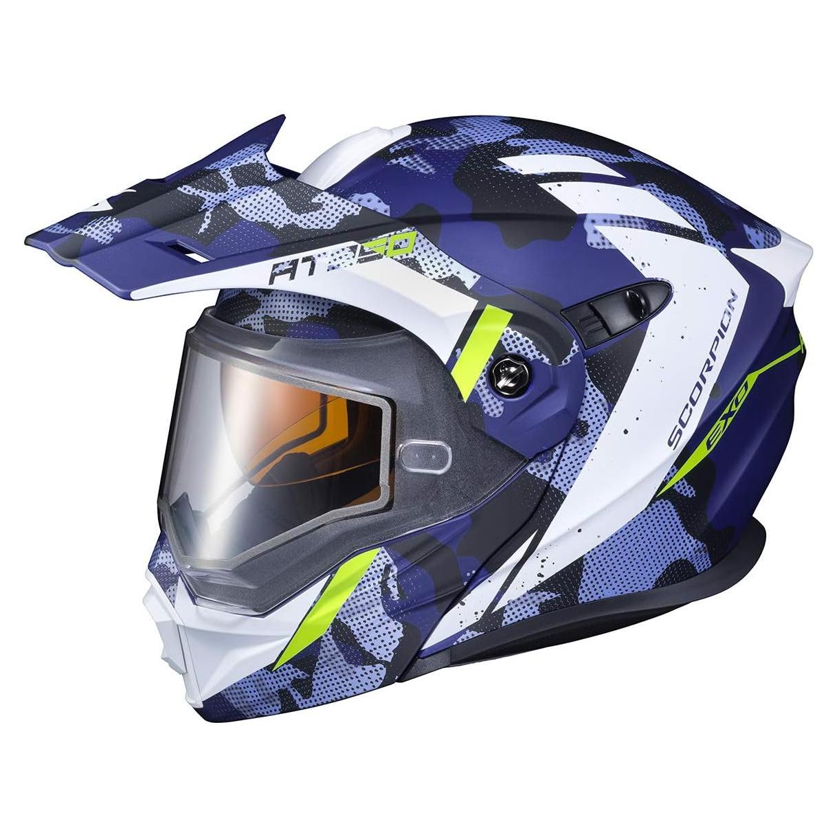 Casco ScorpionEXO EXO-AT950 Modular Aventura Azul Mate