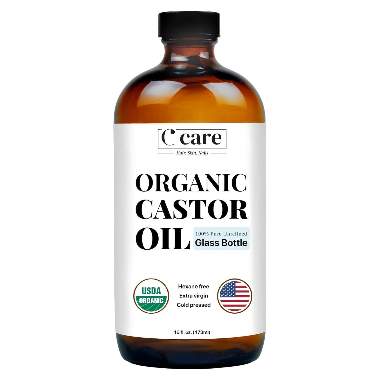 Aceite de Ricino 100% Puro Orgánico C CARE 473ml Prensado en Frío