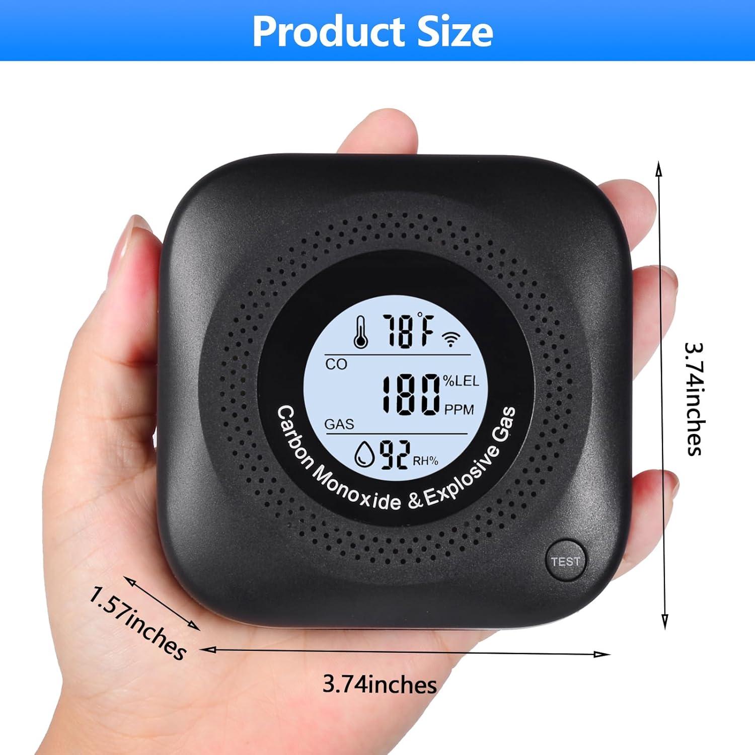 Detector de Monóxido de Carbono y Gas Daffypop YC302 Pro+