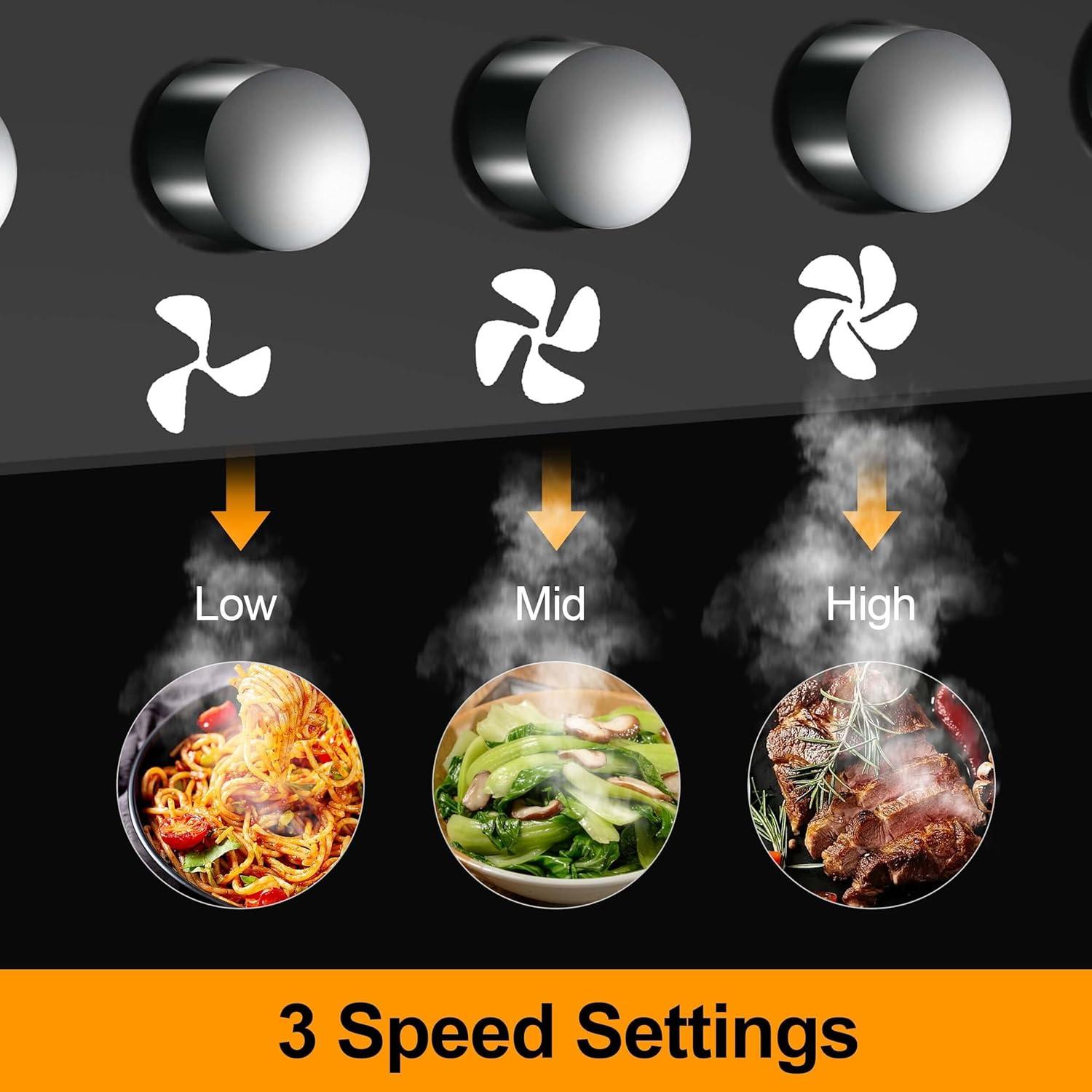 Campana Extractora SNDOAS 76 cm Negra Acero Inoxidable 450 CFM