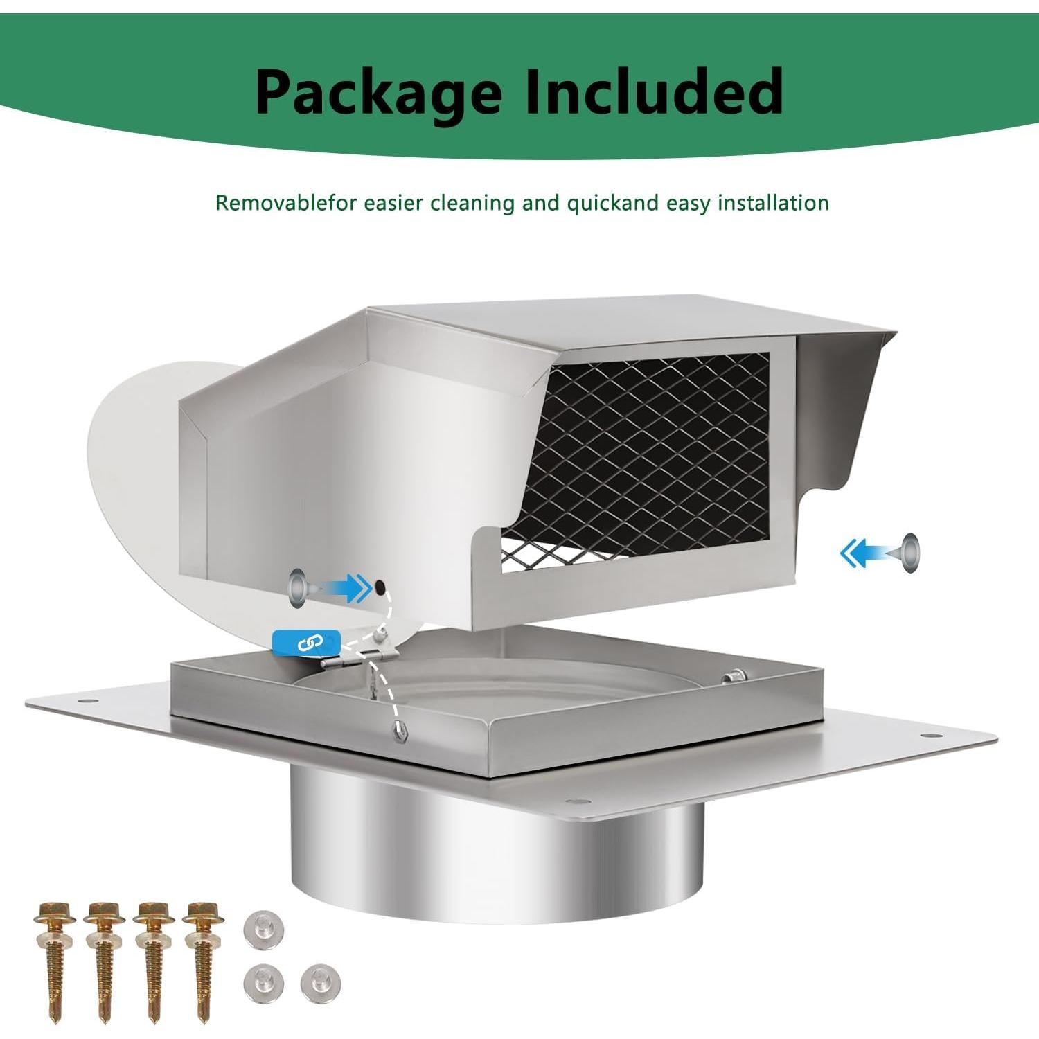 Tapa de Ventilación de Techo LTSEAME 10.16 cm Acero Inoxidable