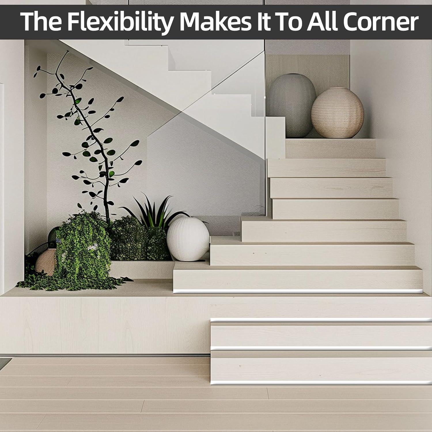 Moldura Flexible Autoadhesiva KNEELISA 5m Blanca para Esquinas