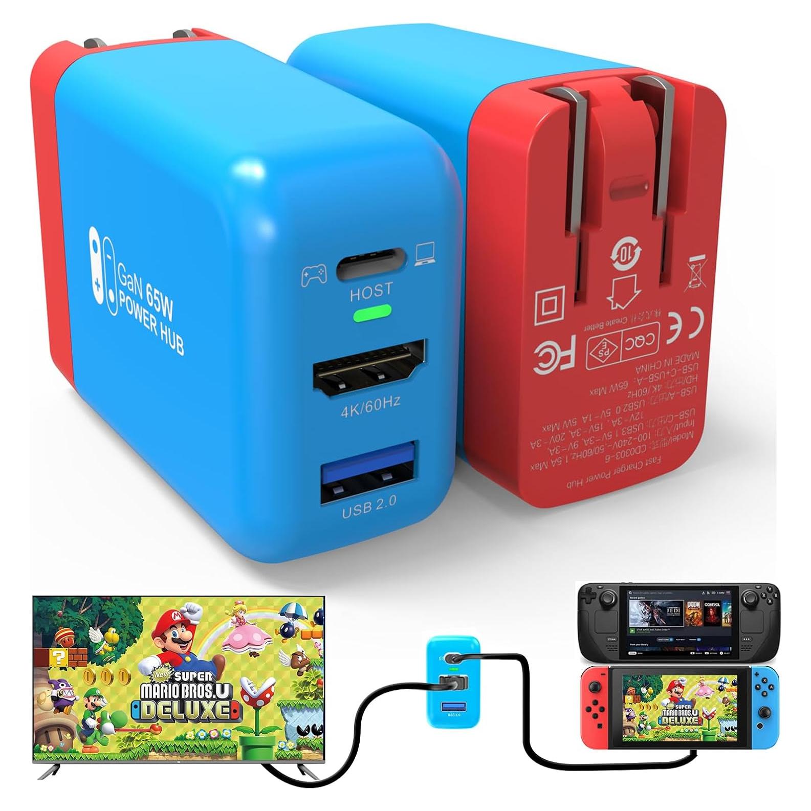 Estación de Acoplamiento Portátil Techigher 65W HDMI 4K USB-C