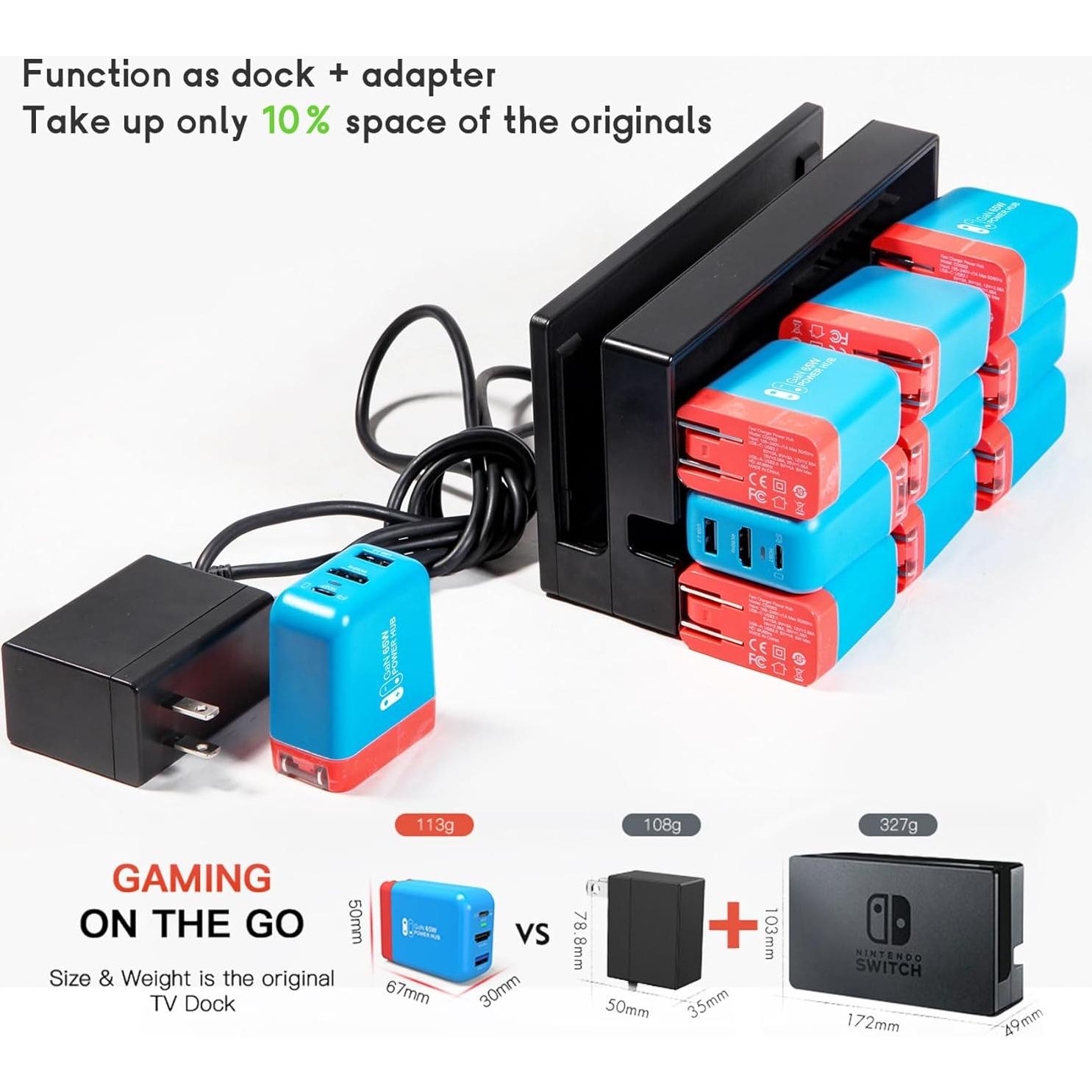 Estación de Acoplamiento Portátil Techigher 65W HDMI 4K USB-C