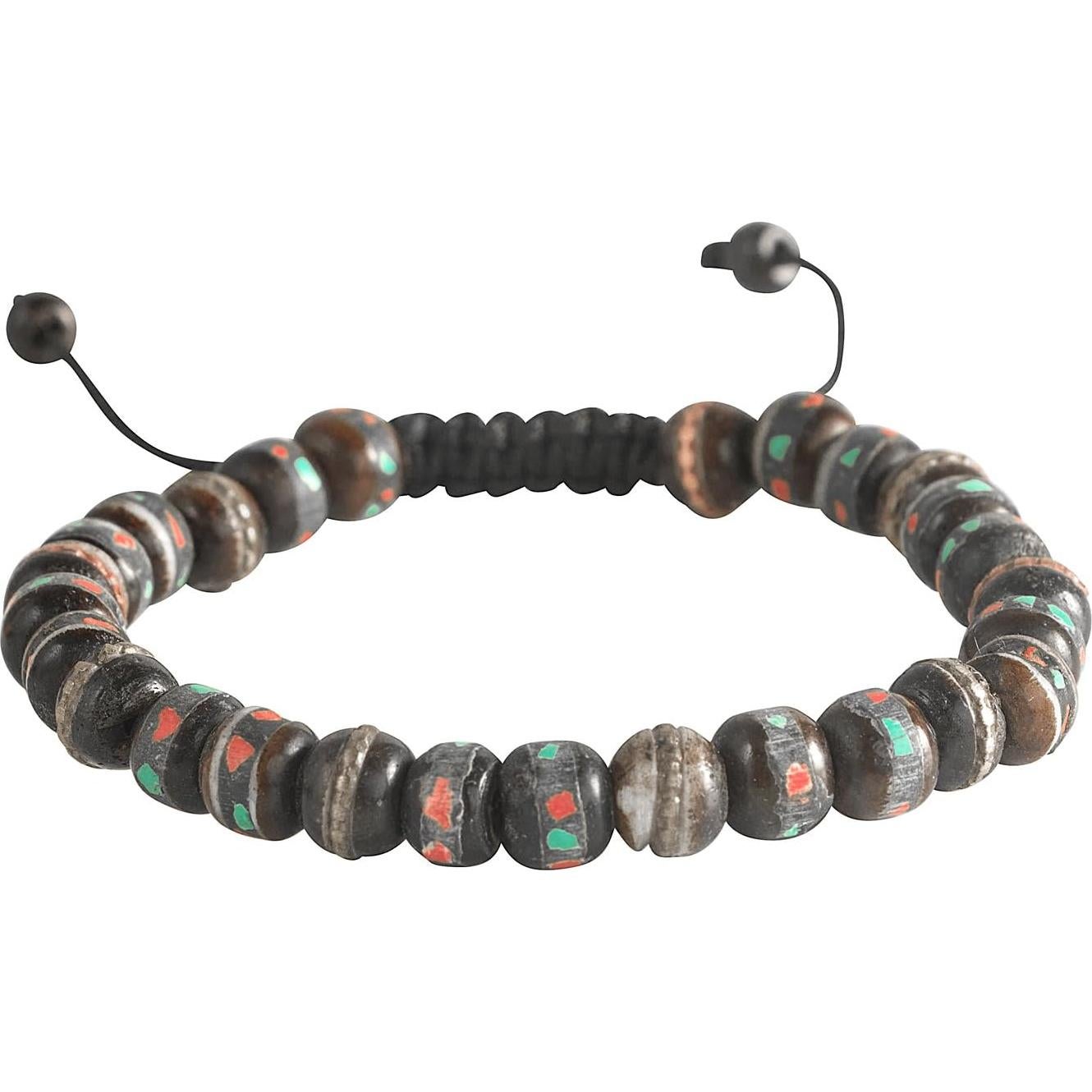 Pulsera Mala de Hueso de Yak Tibetano Tribu Azul para Meditación