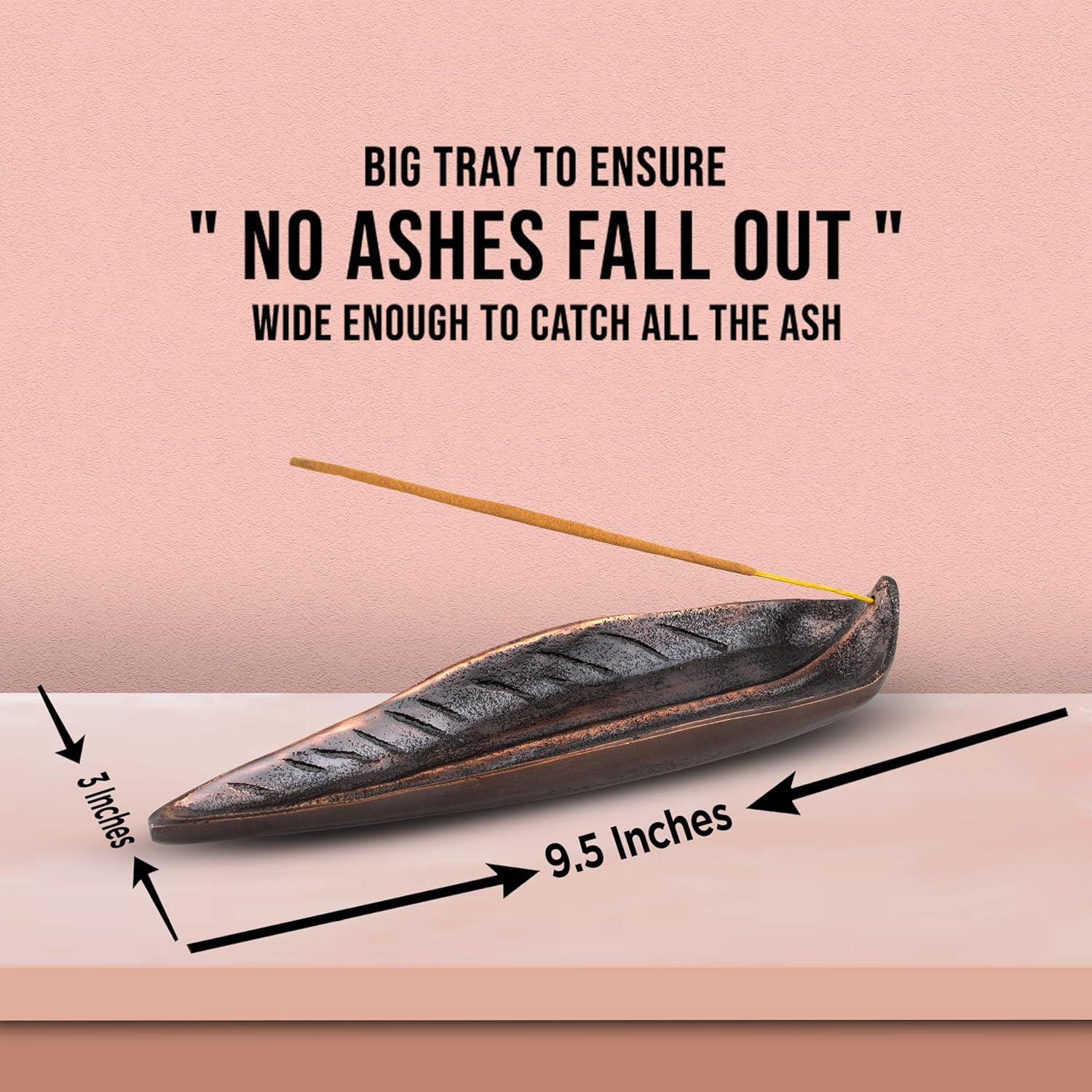 Soporte de Incienso Raajsee Cobre Hoja Curva 25.4x8.9 cm