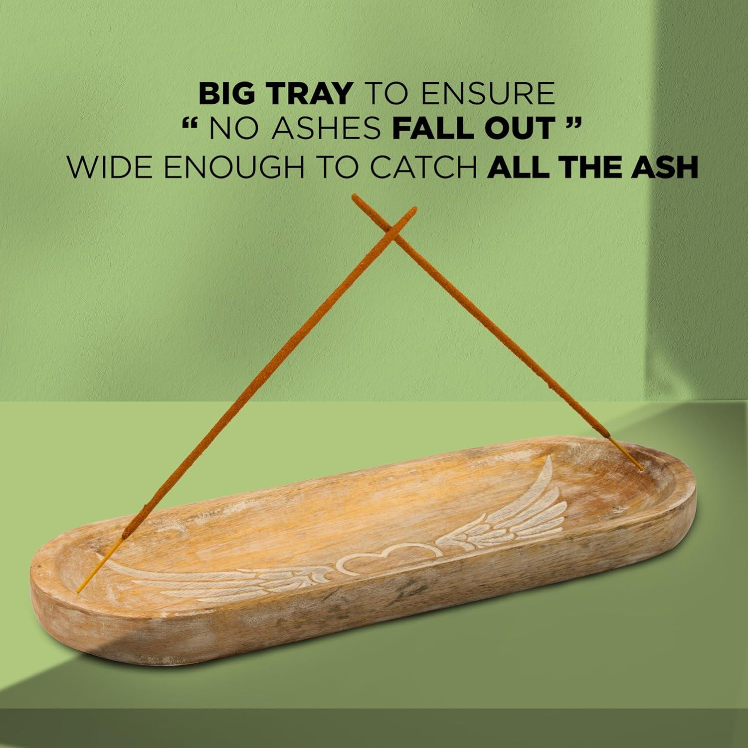 Soporte de Incienso Tallado a Mano UnitedPrime 28x10 cm