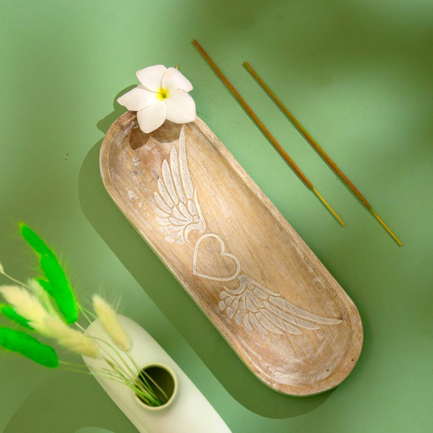 Soporte de Incienso Tallado a Mano UnitedPrime 28x10 cm