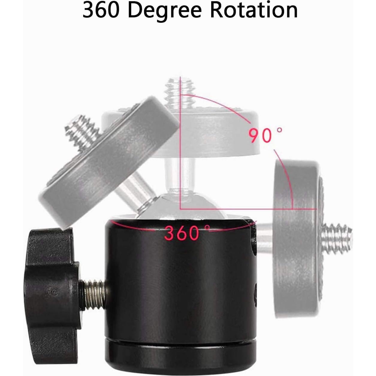 Universal 1/4" Swivel Mini Ball Head Screw Tripod Mount（2 Pack）, EszkozTA360 Degree Rotating Mount Base Adapter for DSLR Cameras HTC Vive Tripods Monopods Camcorder Light Stand…