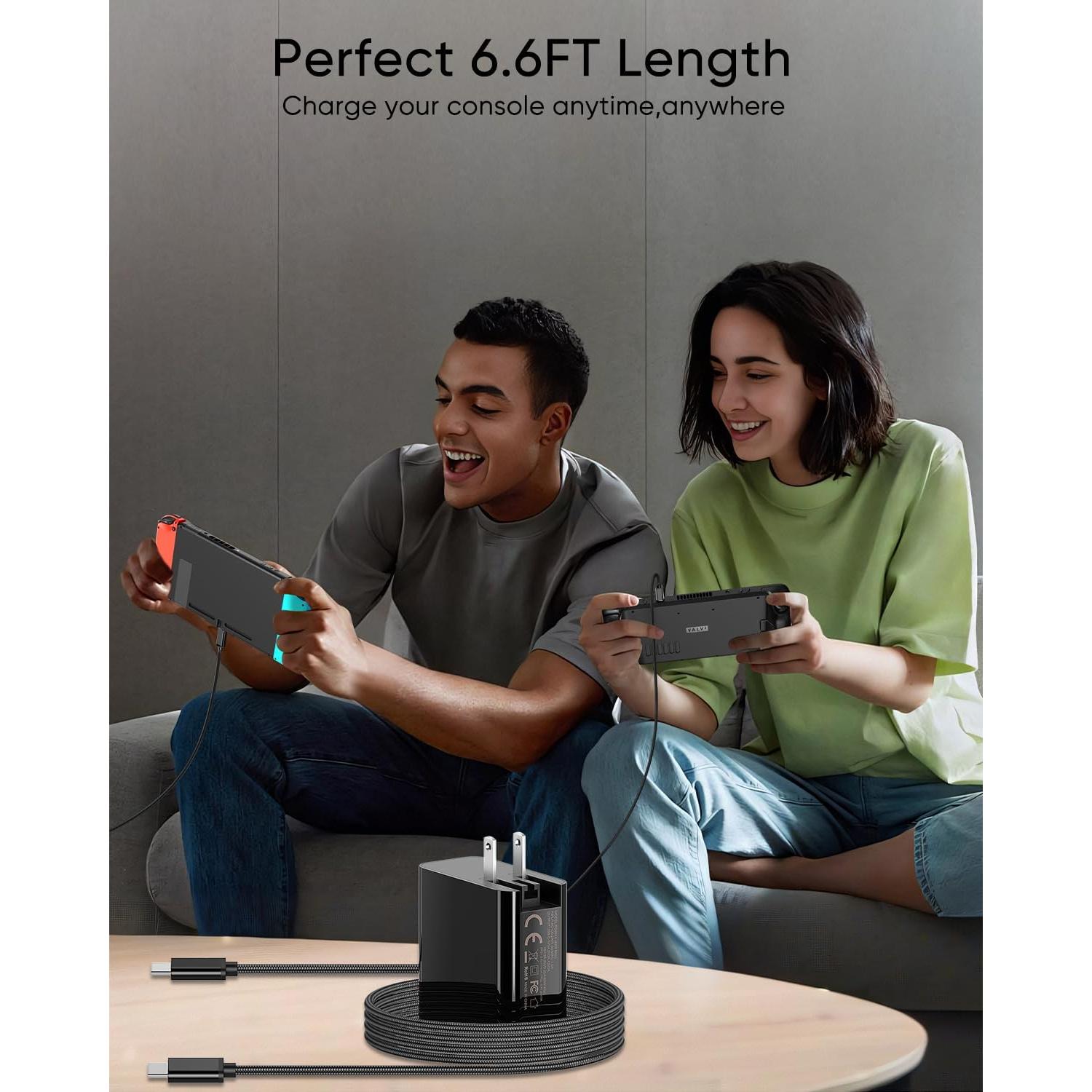 Cargador Rápido USB C 65W MEENEA con Cable 2m para Steam Deck