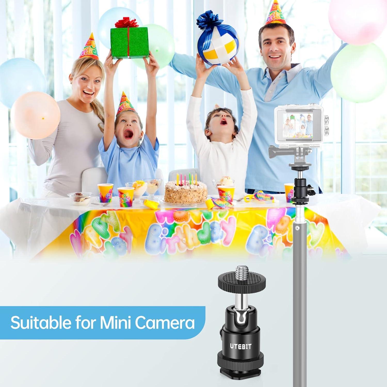 Cabezal de bola de trípode UTEBIT 12mm 2 paquetes con zapata 1/4"