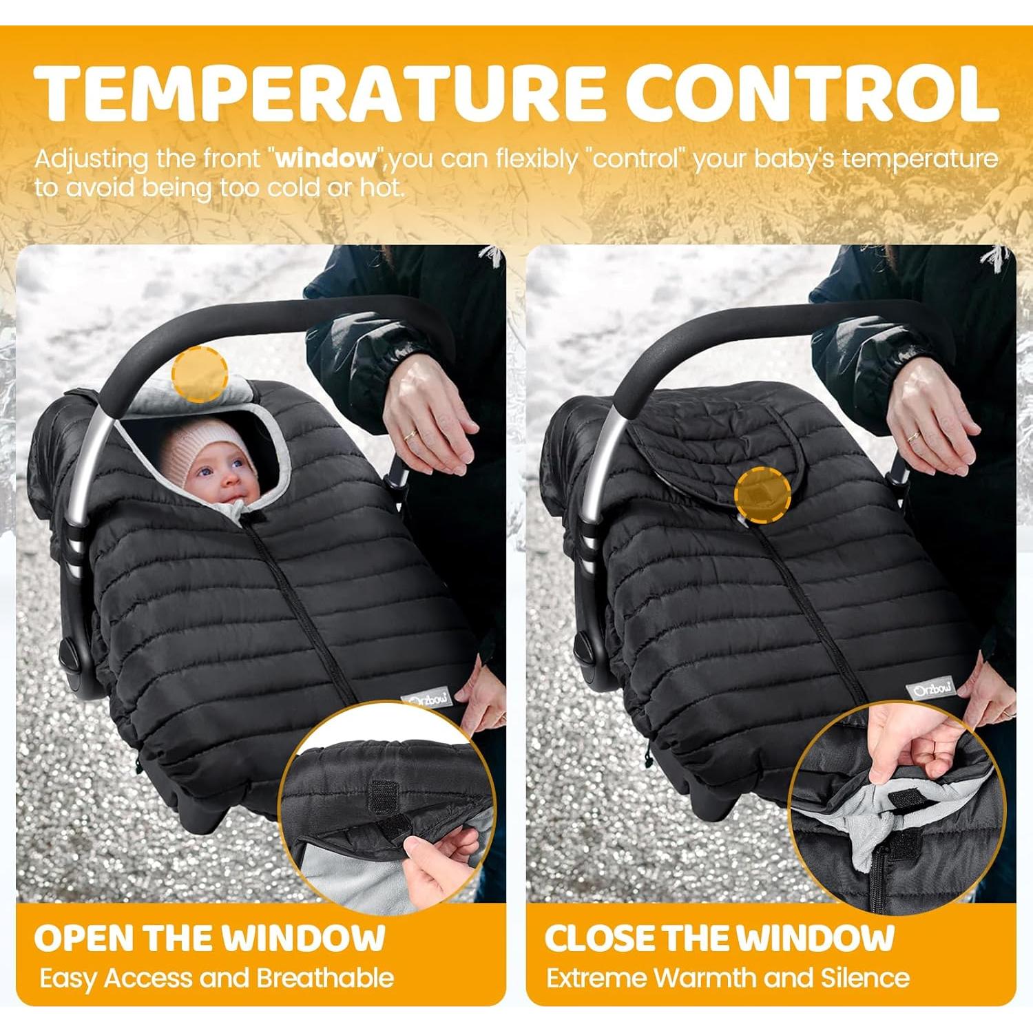 Cubierta de Asiento de Coche para Bebé Orzbow Negra Universal