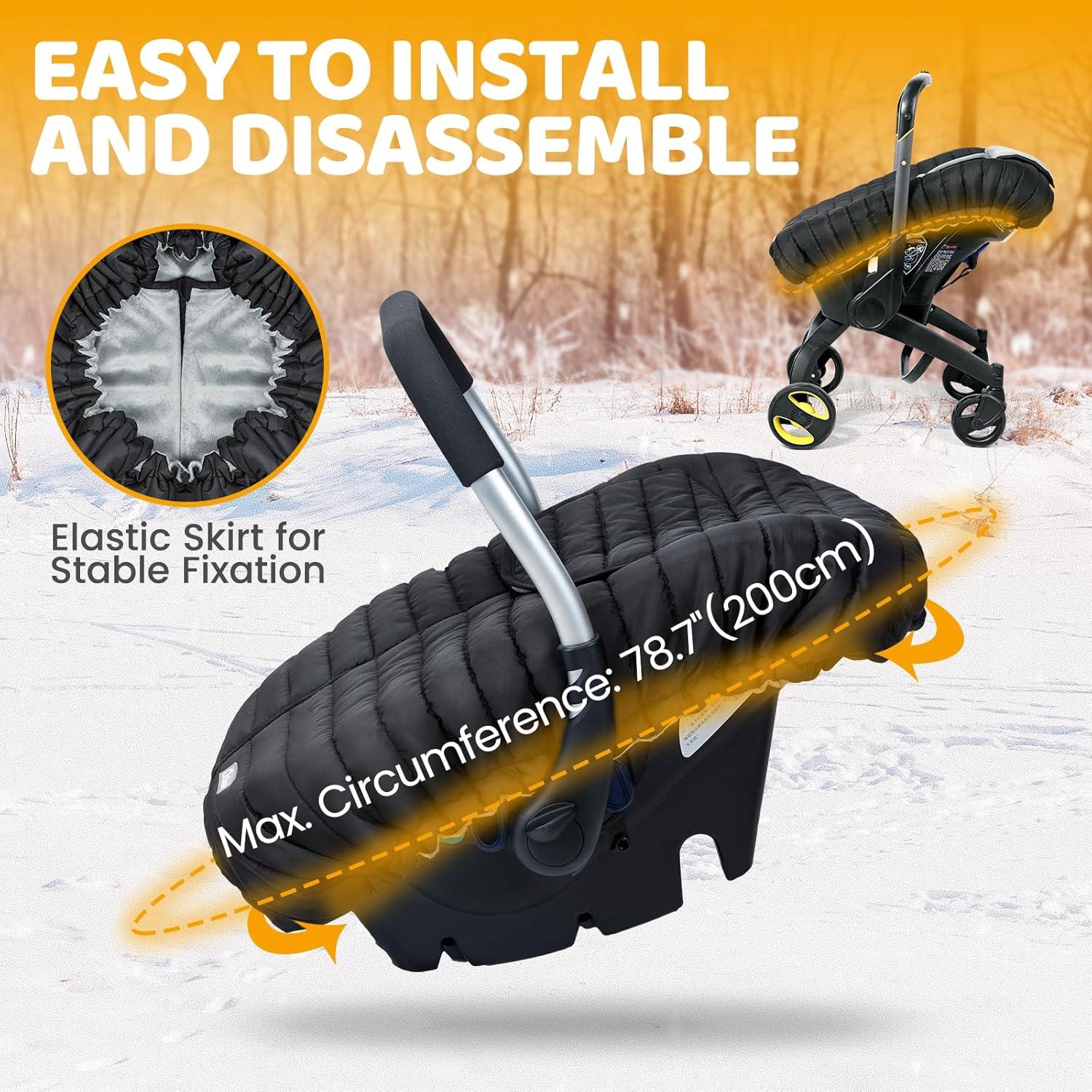 Cubierta de Asiento de Coche para Bebé Orzbow Negra Universal