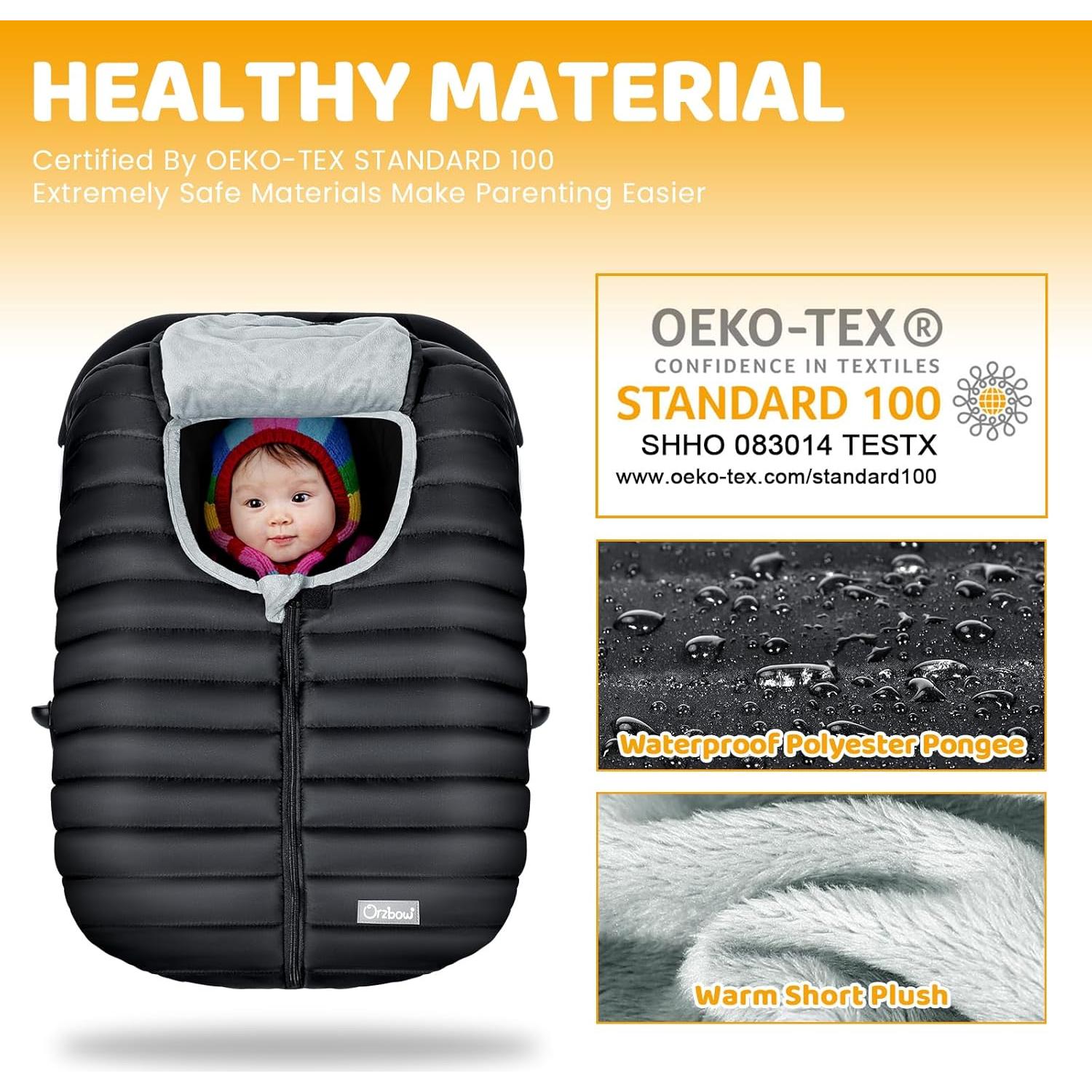 Cubierta de Asiento de Coche para Bebé Orzbow Negra Universal