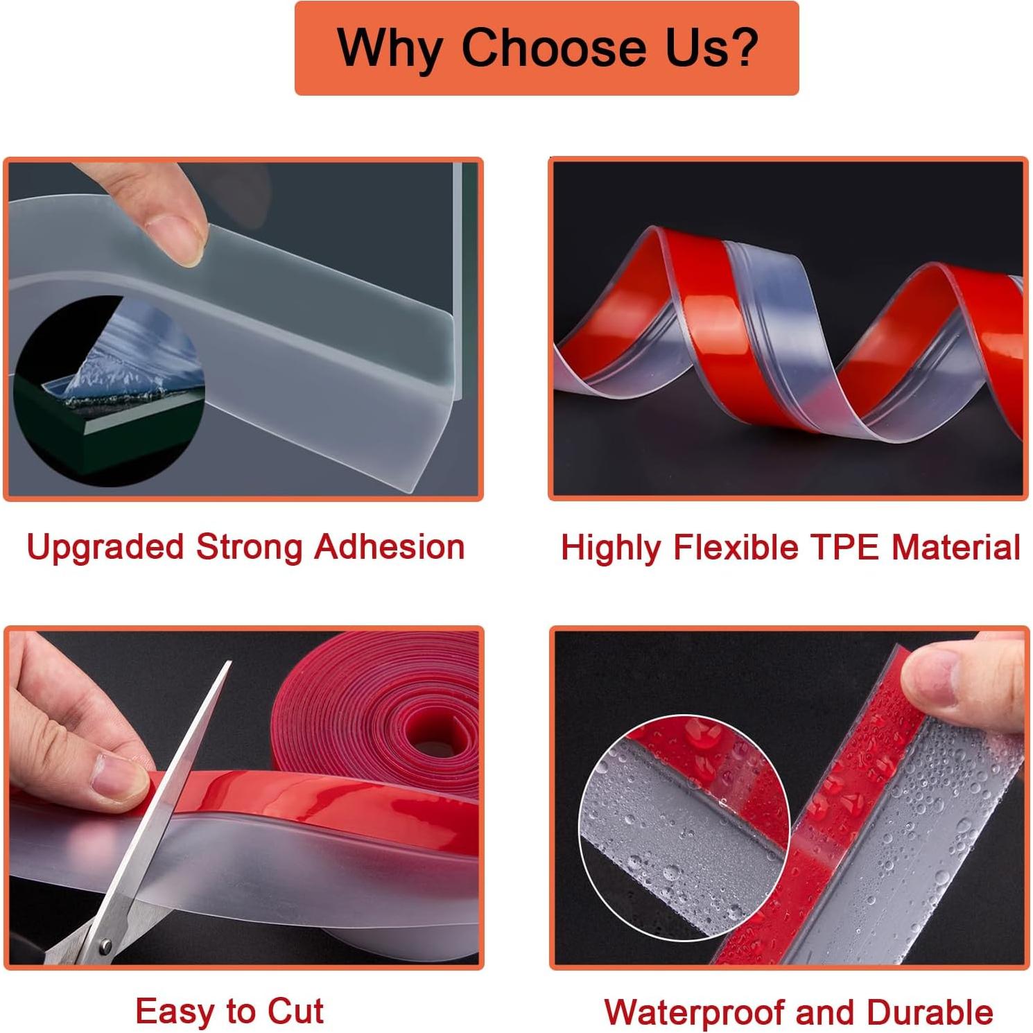 Burlete de Silicona LIDERI 10m x 25mm Transparente para Puertas