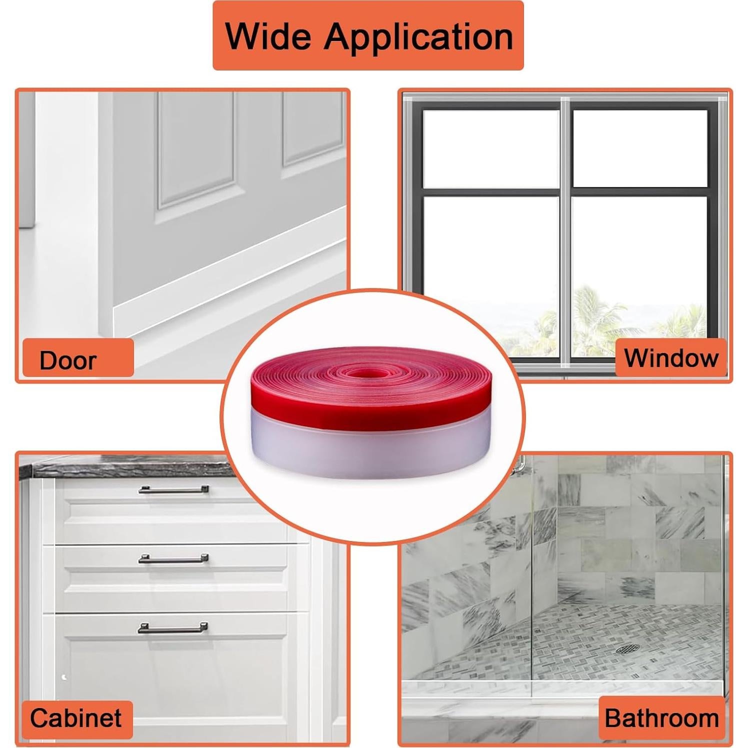 Burlete de Silicona LIDERI 10m x 25mm Transparente para Puertas