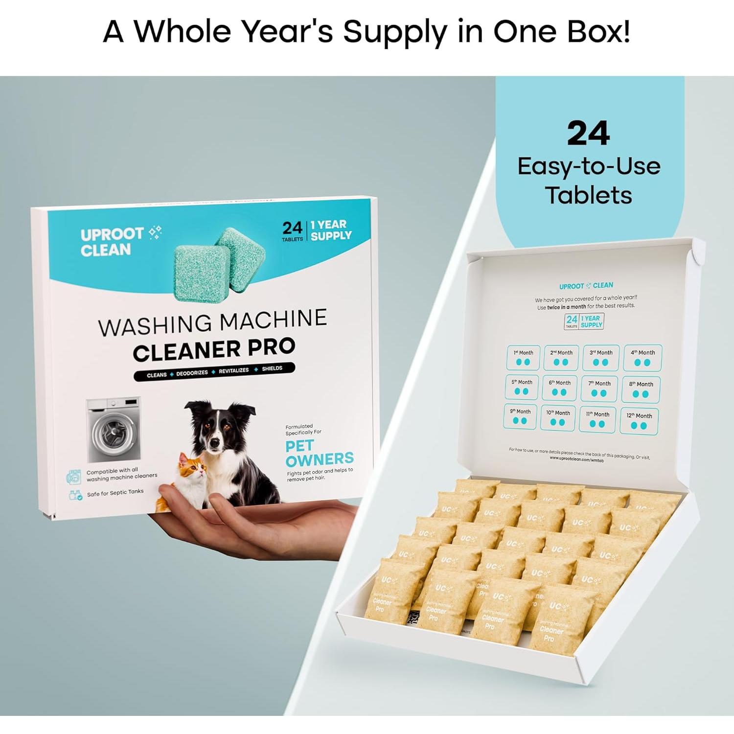 Tabletas Limpiadoras de Lavadora Uproot Clean - 24 Unidades