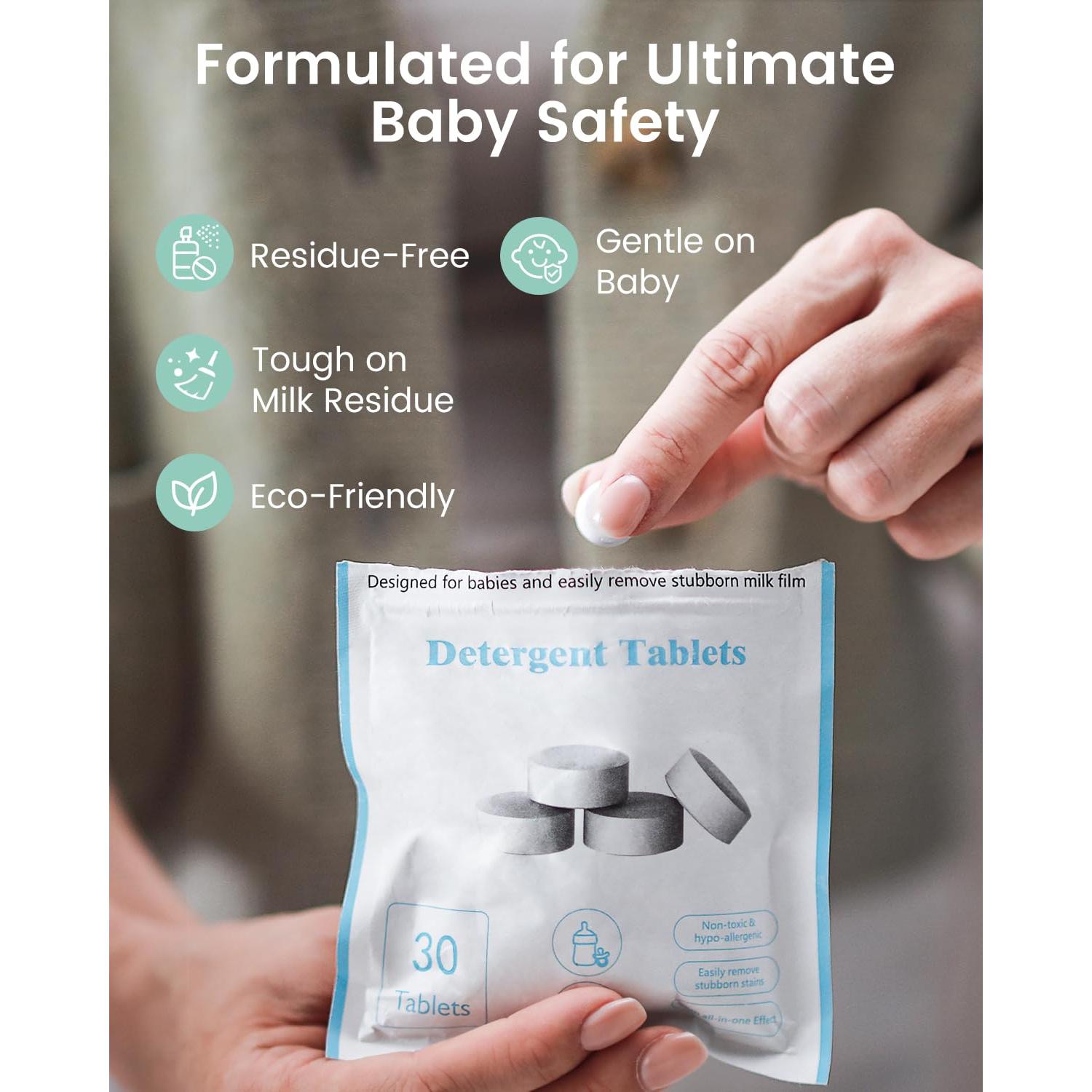 Tabletas de Detergente GROWNSY 130 PCS para Biberones