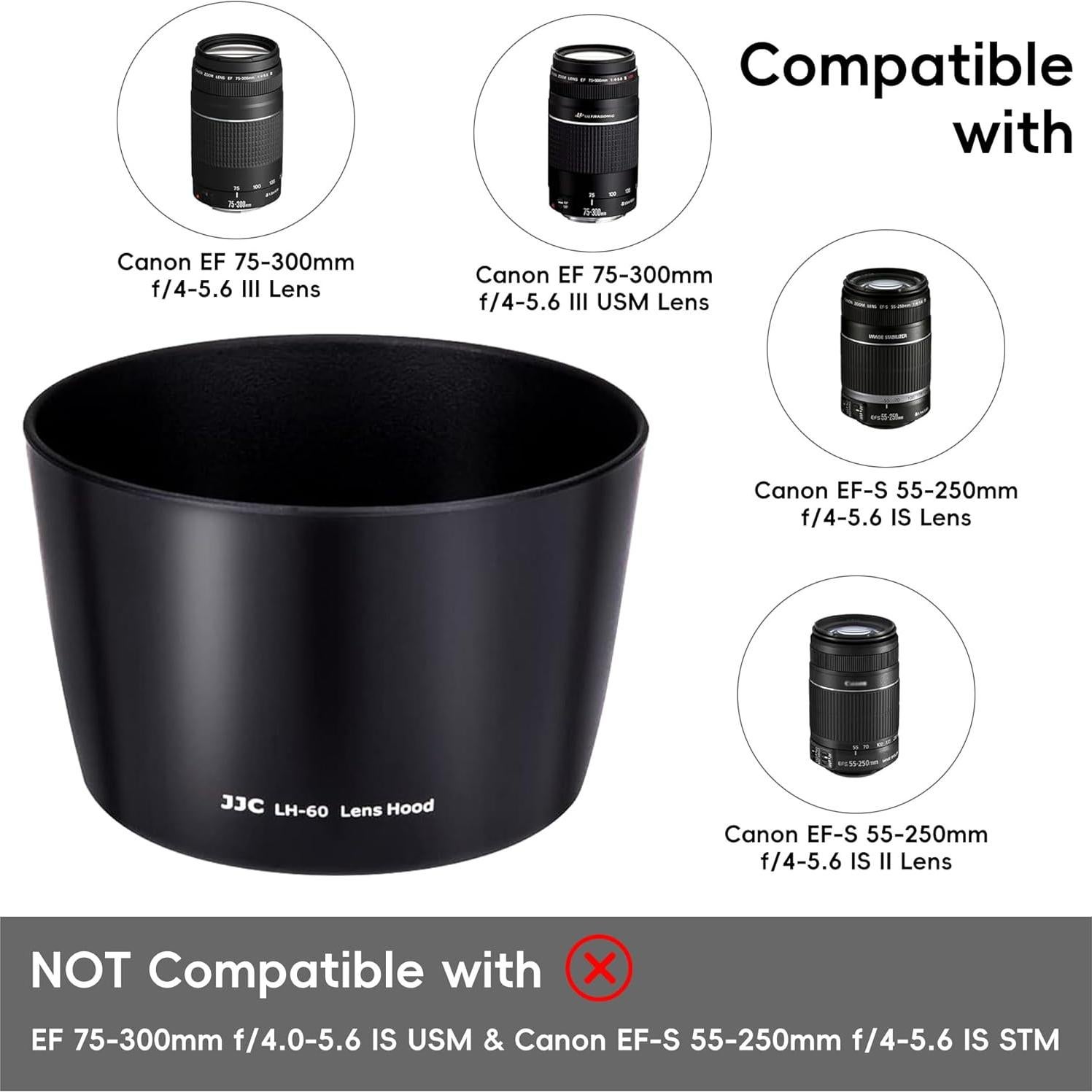 Protector de Sombreado de Lente Reversible Jinjiacheng ET-60 para Canon