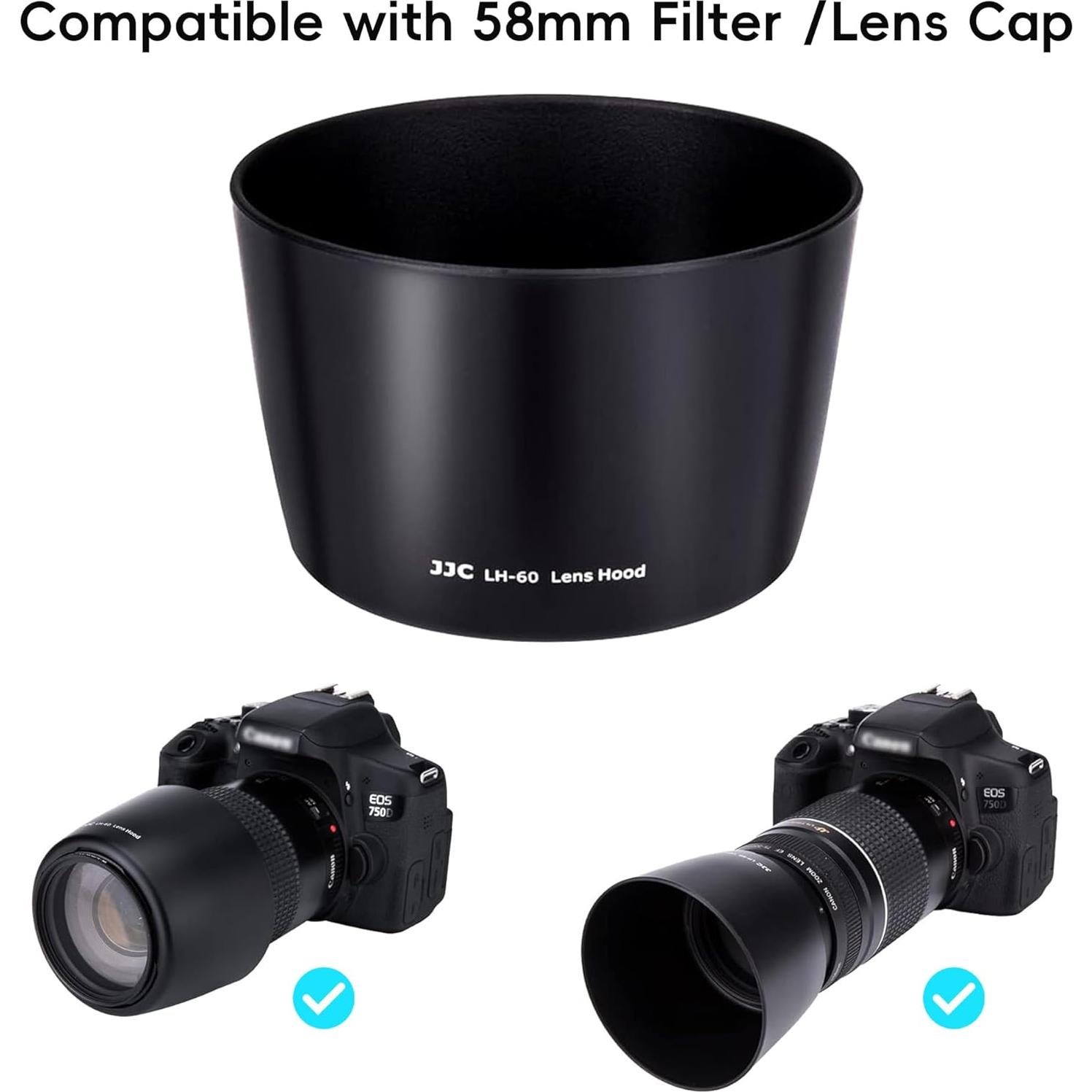 Protector de Sombreado de Lente Reversible Jinjiacheng ET-60 para Canon
