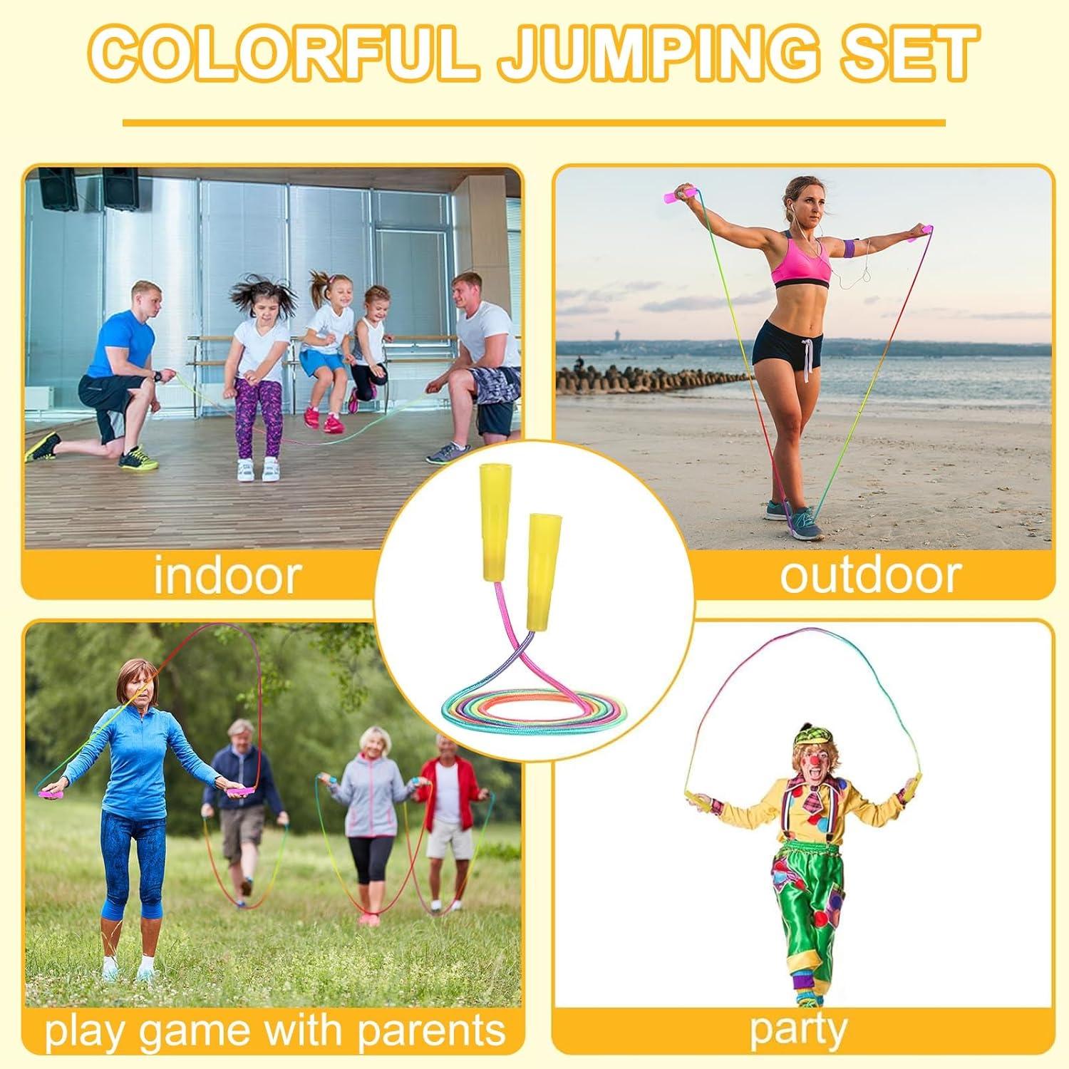 Conjunto de 100 Cuerdas de Saltar Arcoíris Leyndo 2.18m