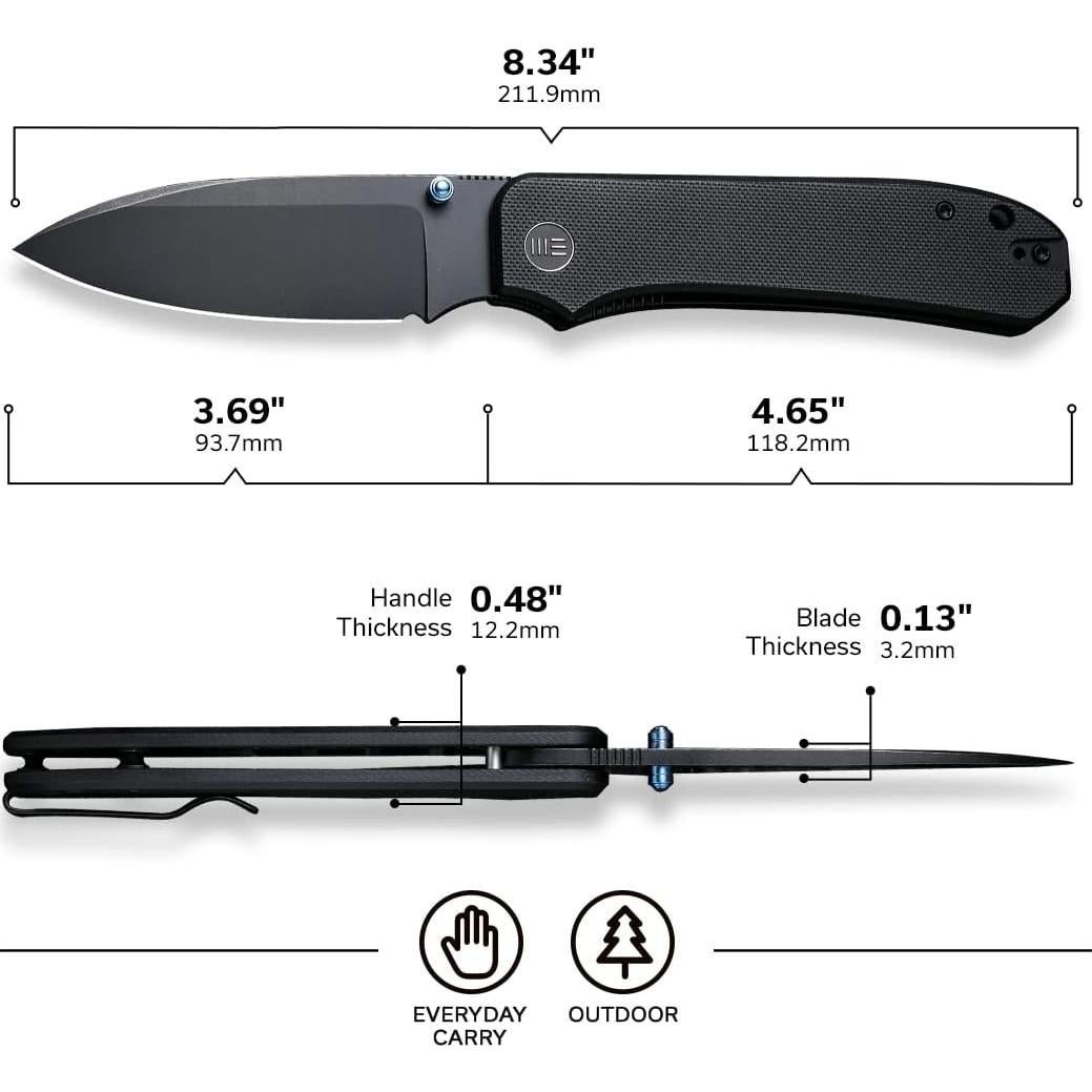 Cuchillo de bolsillo WeKnife Big Banter 9.35 cm G10 Negro