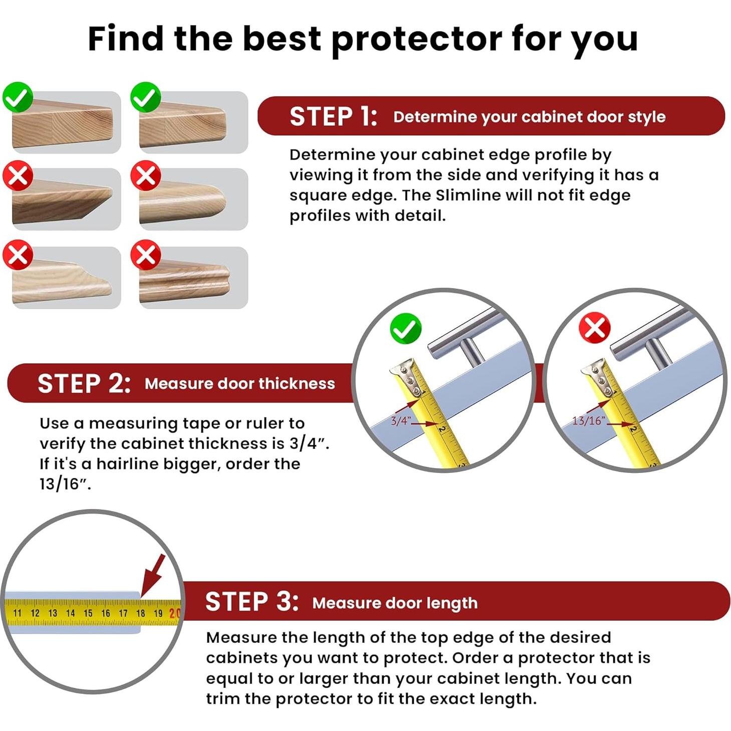 Protector de Bisel Cabinet Hero Slimline 45.72 cm Negro - 4 Piezas