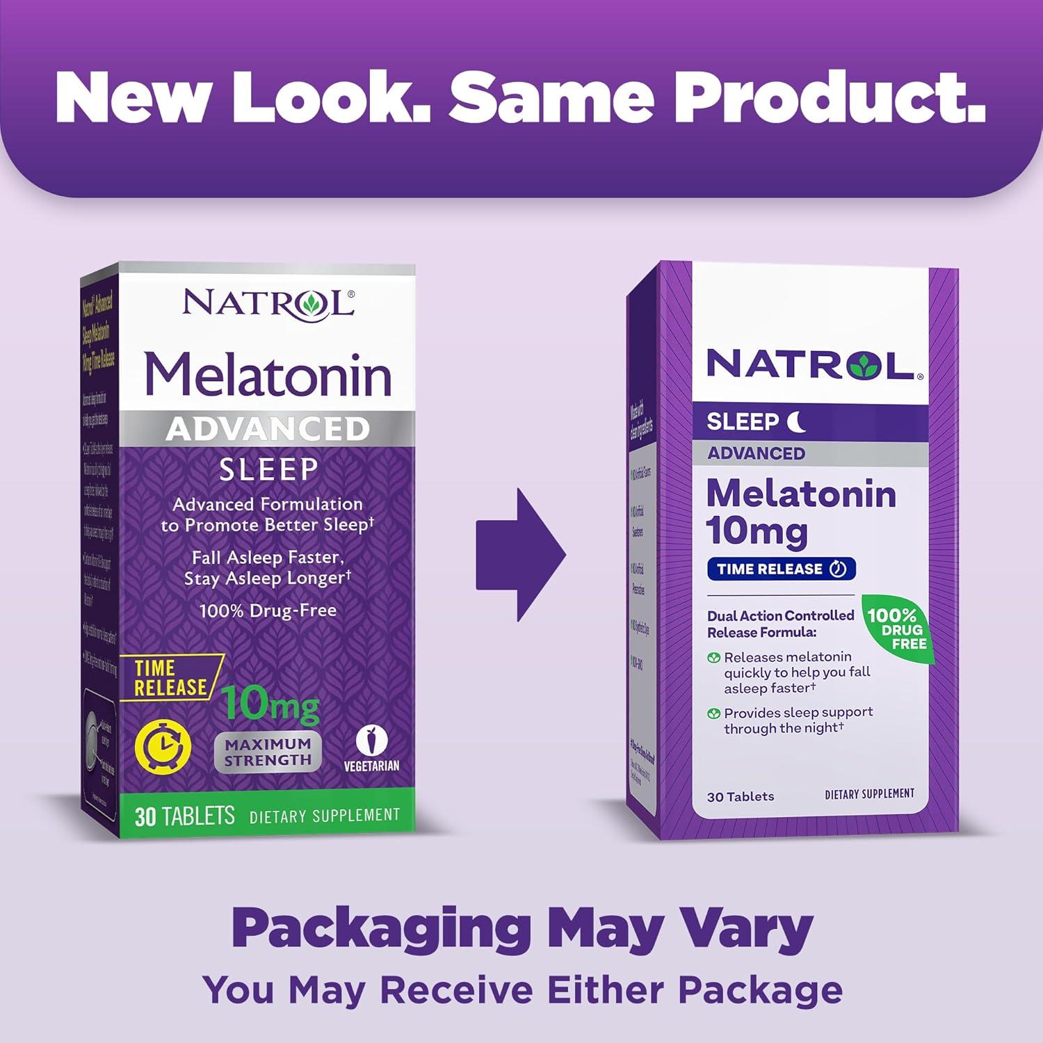 Natrol Melatonina Avanzada 10mg 30 Tabletas Liberación Prolongada