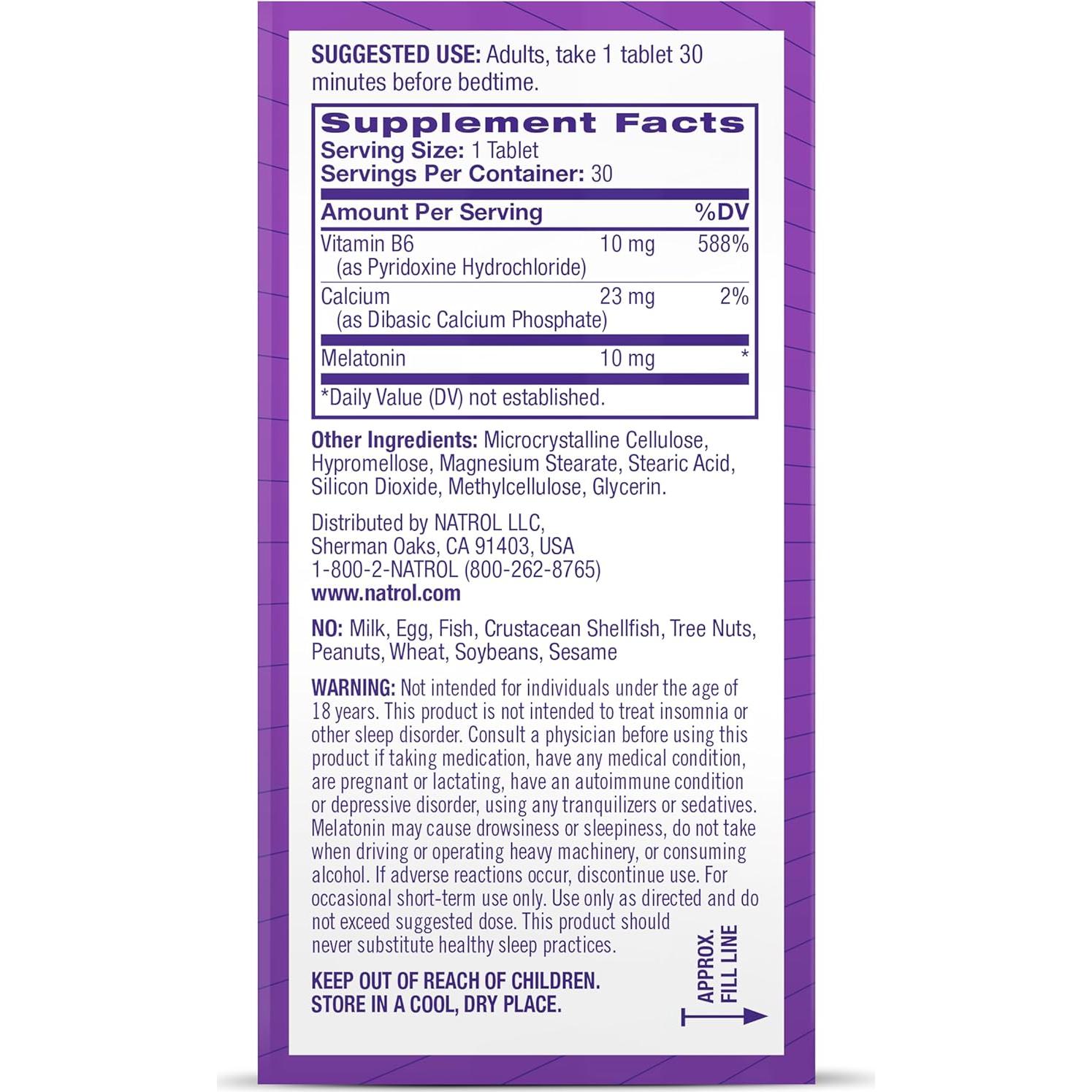 Natrol Melatonina Avanzada 10mg 30 Tabletas Liberación Prolongada