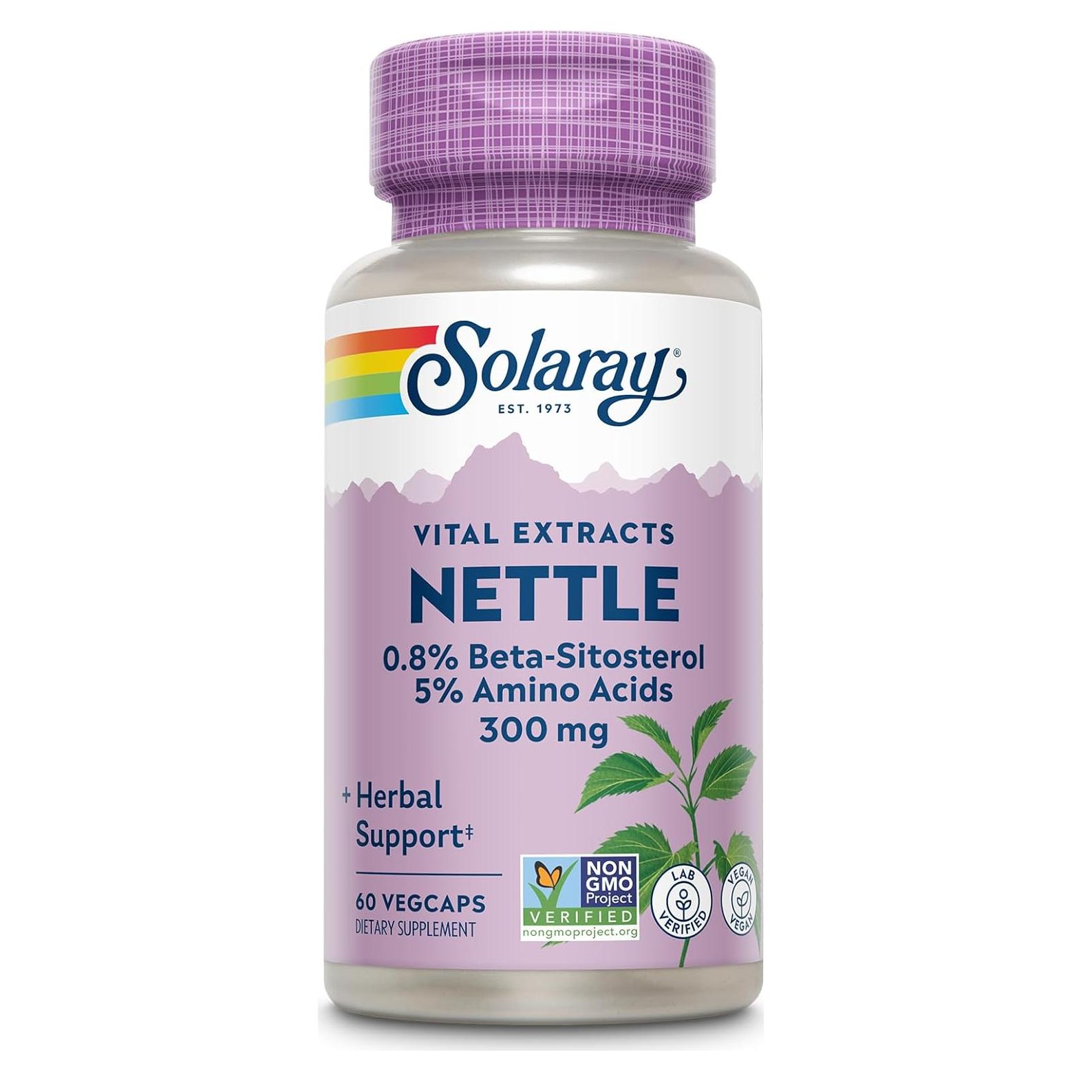 Extracto de Raíz de Ortiga Solaray 300 mg - Soporte Prostático 60 VegCaps