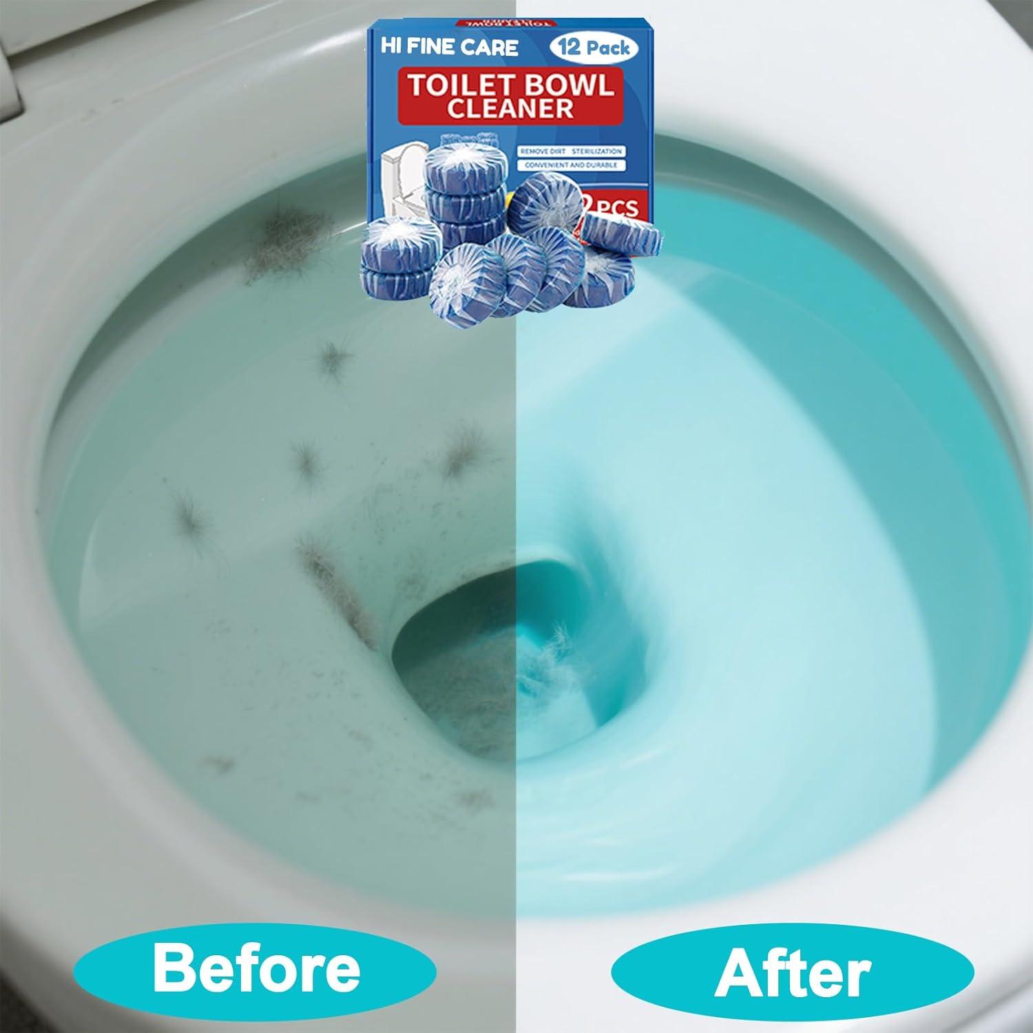 Tabletas de Limpieza de Inodoro HI FINE CARE - 12 Piezas Azul