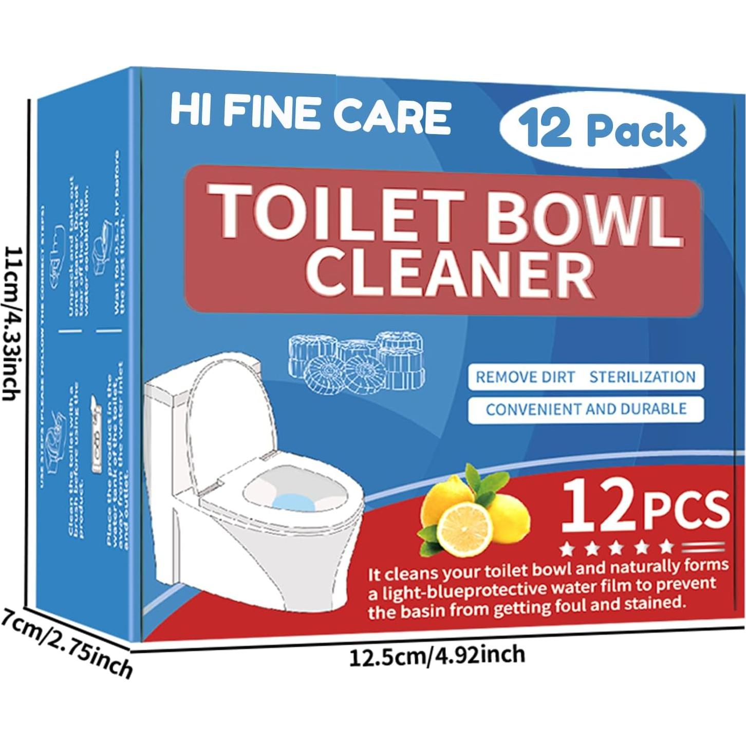 Tabletas de Limpieza de Inodoro HI FINE CARE - 12 Piezas Azul