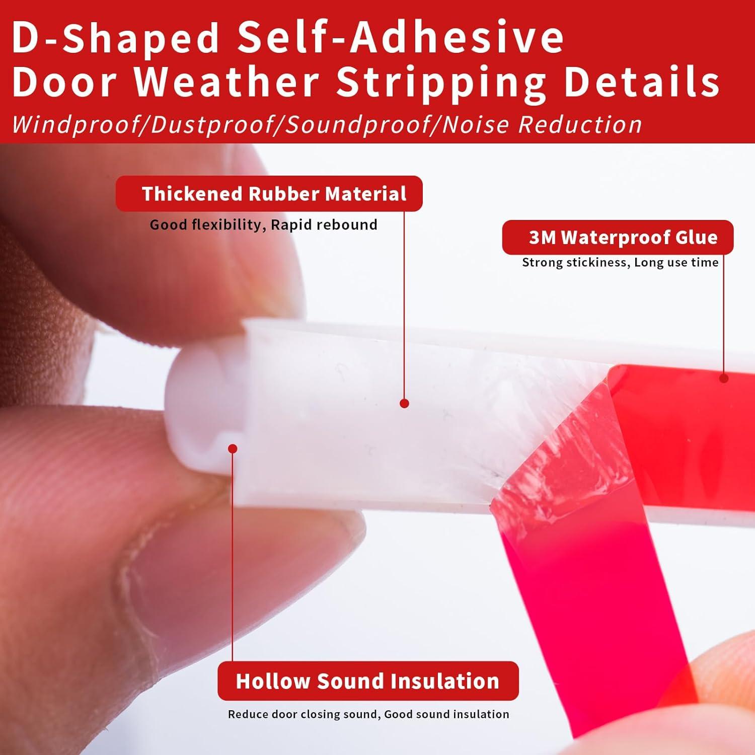 Tira de Sellado de Goma BISOTHAI 40 Pies Aislamiento Acústico Blanco