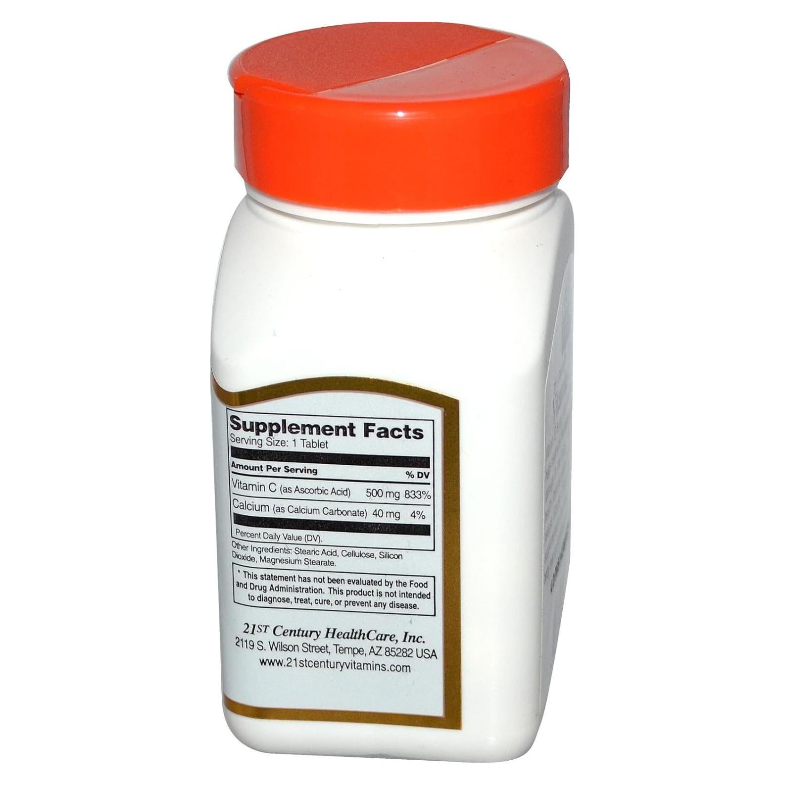 Tabletas de Vitamina C 500 mg 21st Century - 110 unidades