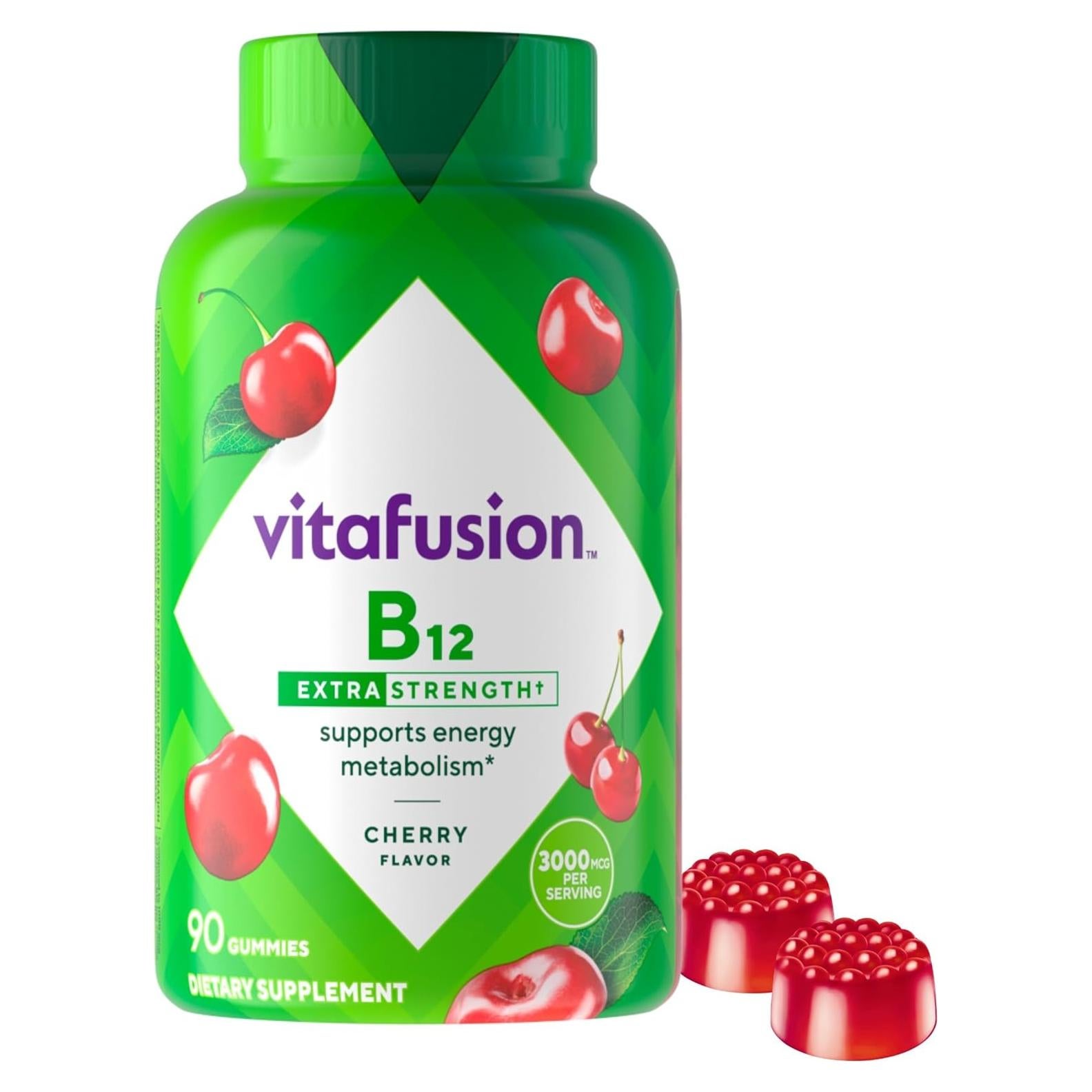 Gomas de Vitamina B12 Vitafusion 90 Unidades Sabor Cereza