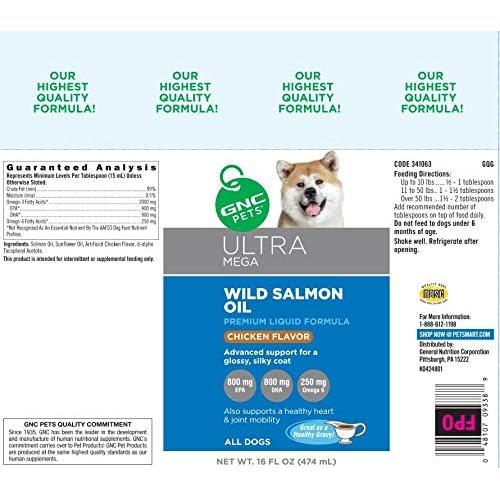 Suplemento Líquido para Perros GNC Pets Aceite de Salmón 473 ml