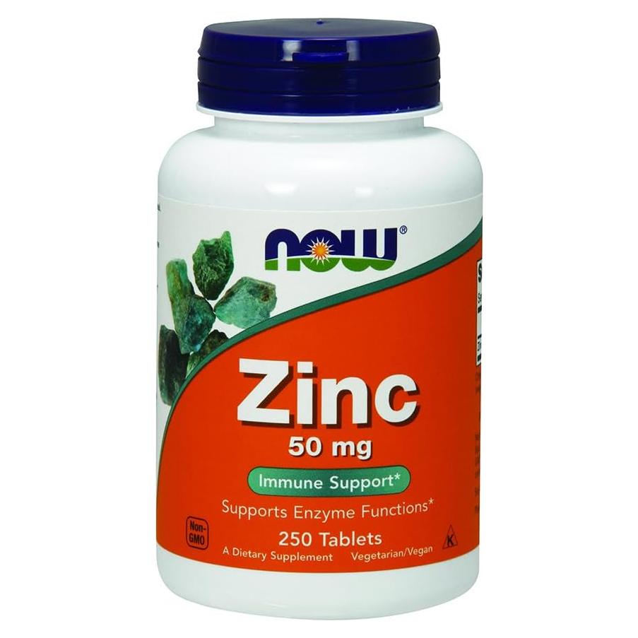 NOW Gluconato de Zinc 50 mg 250 Tabletas Veganas
